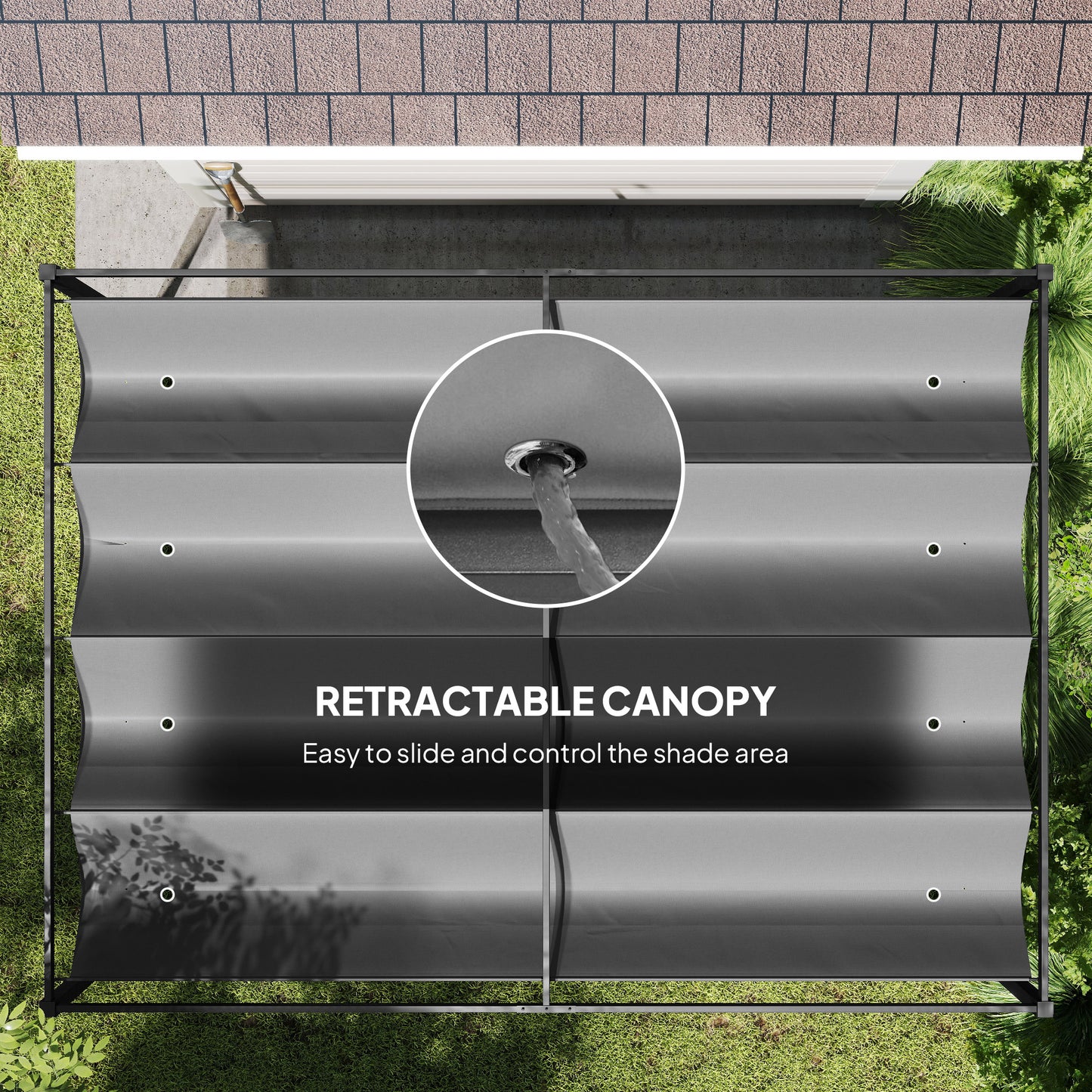 4 x 3(m) Metal Outdoor Pergola with Retractable Roof