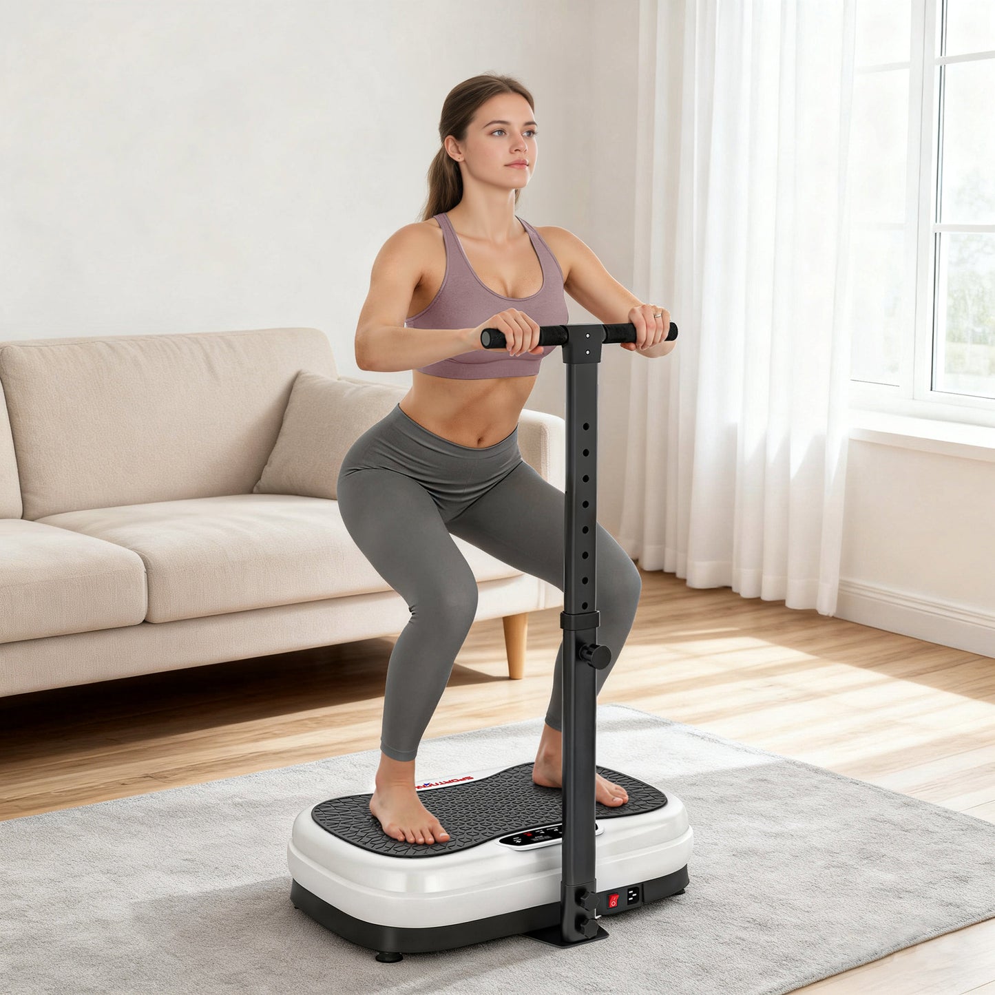 Vibration Plate, with Adjustable/Removable Handle, Preset Modes