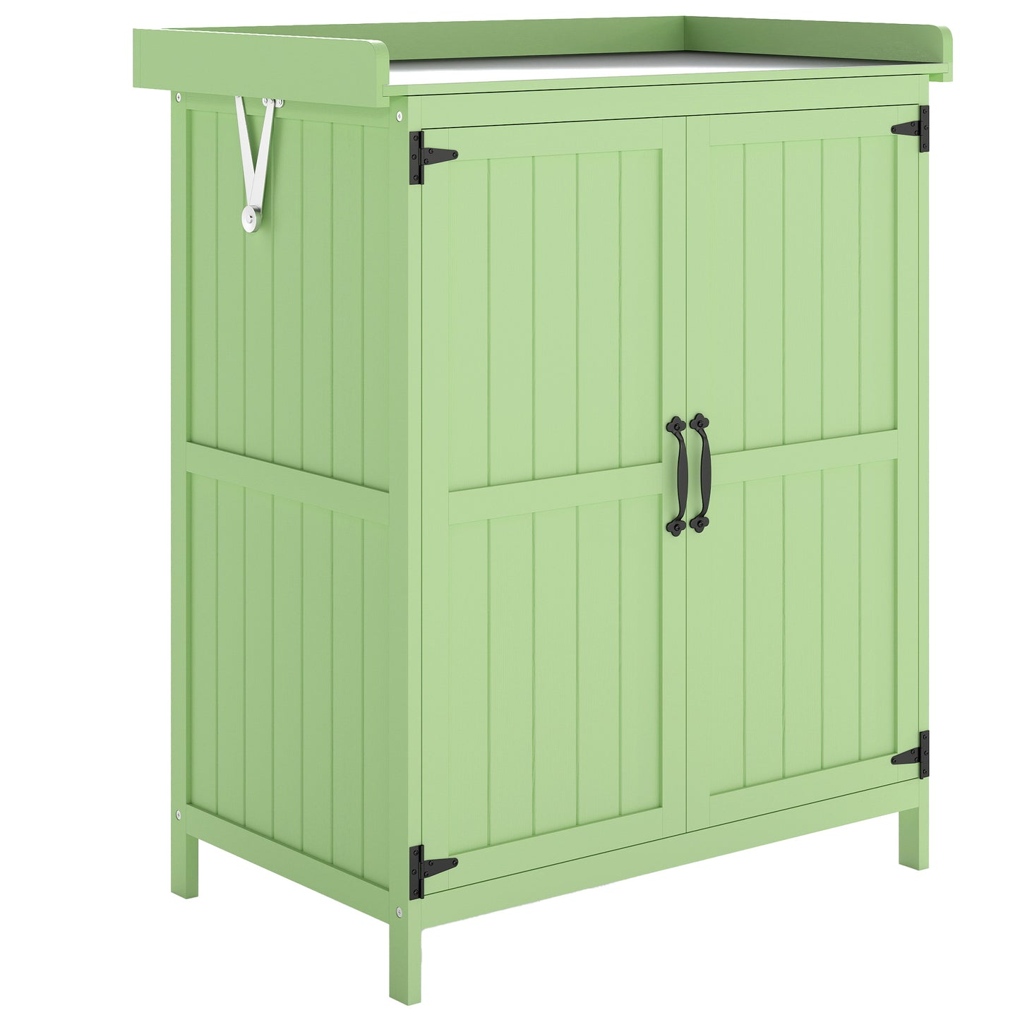 Wooden Garden Shed, Garden Tool Storage Shed with Hinged Roof