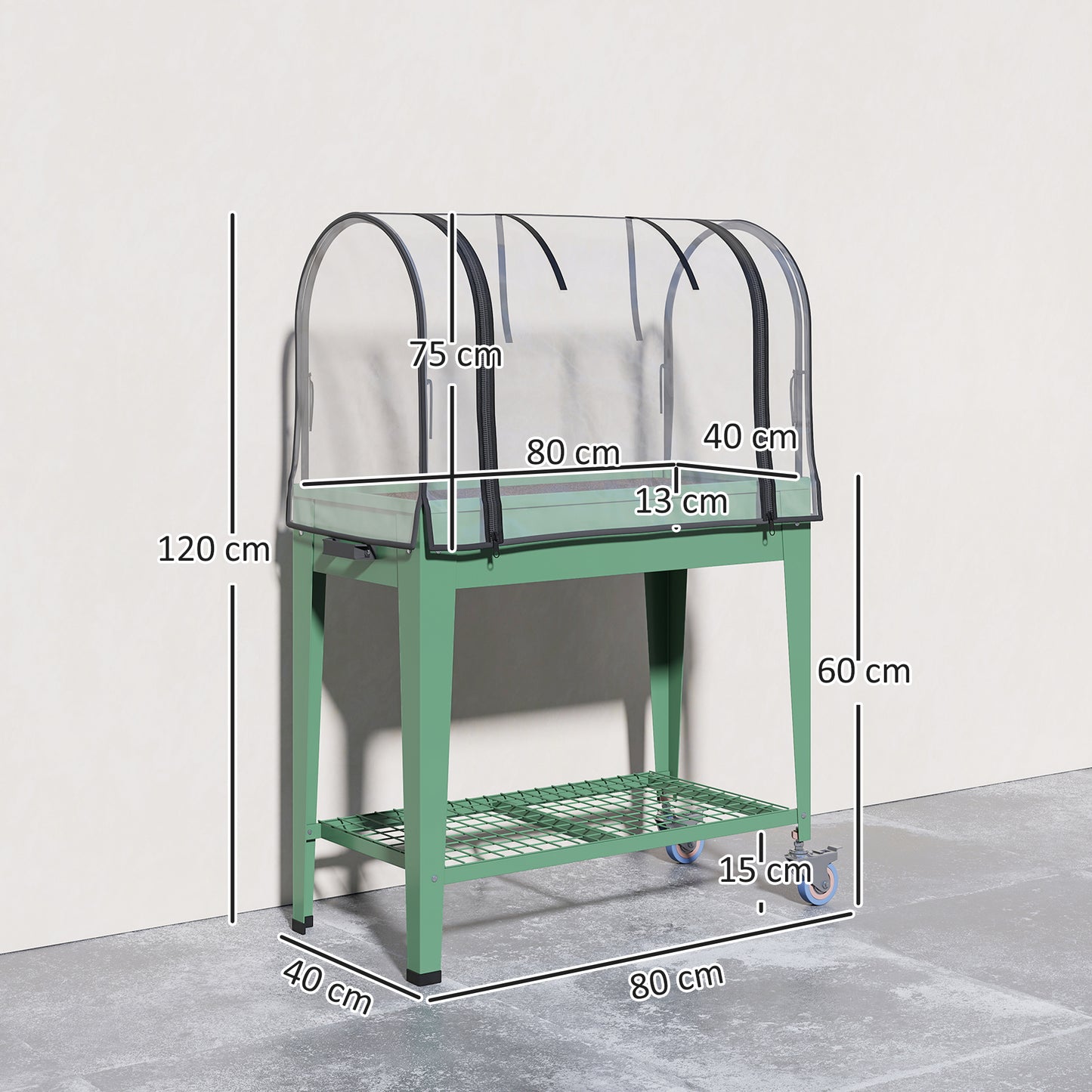 Raised Planter with Greenhouse Cover
