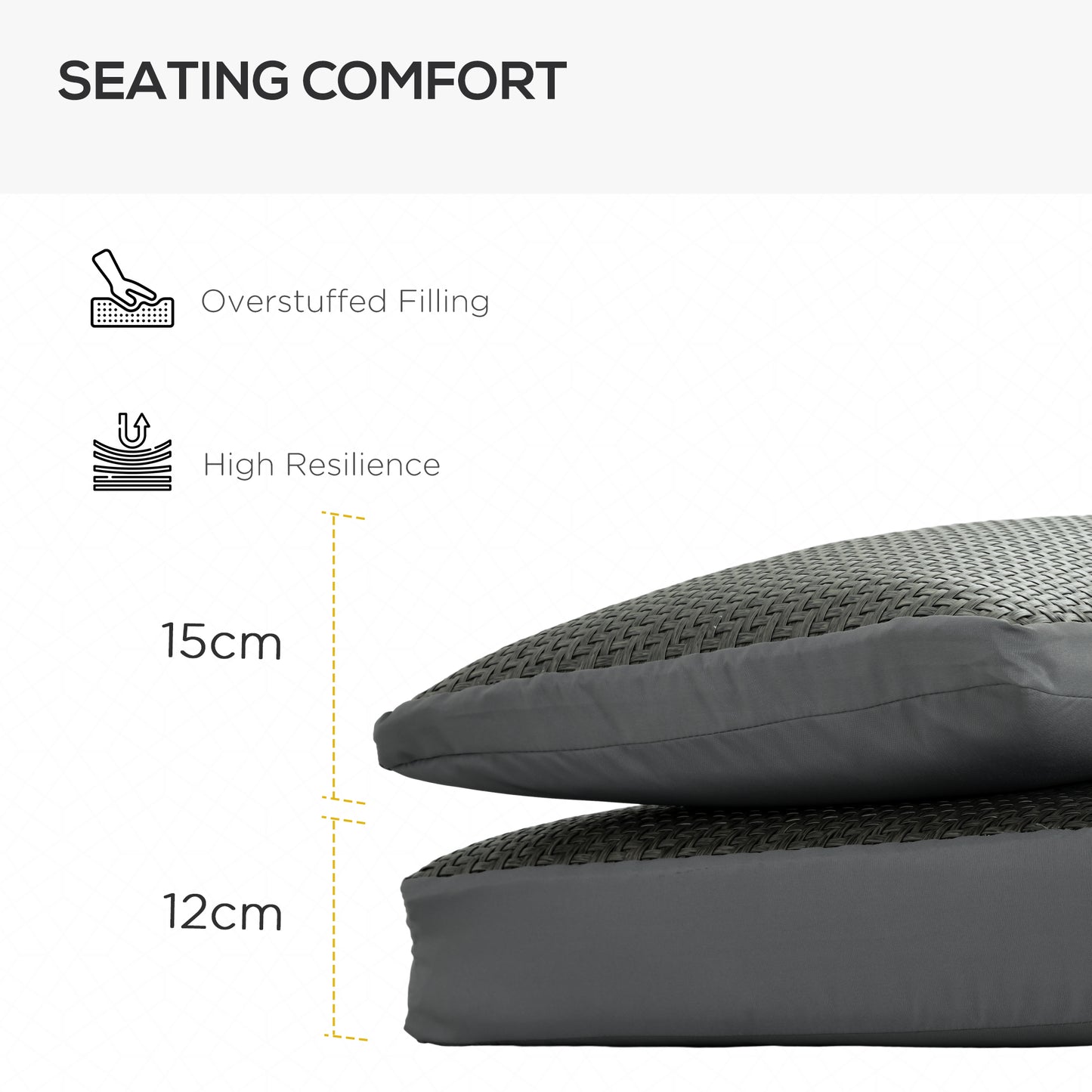 4 Pieces Outdoor Seat Cushions with Backrest