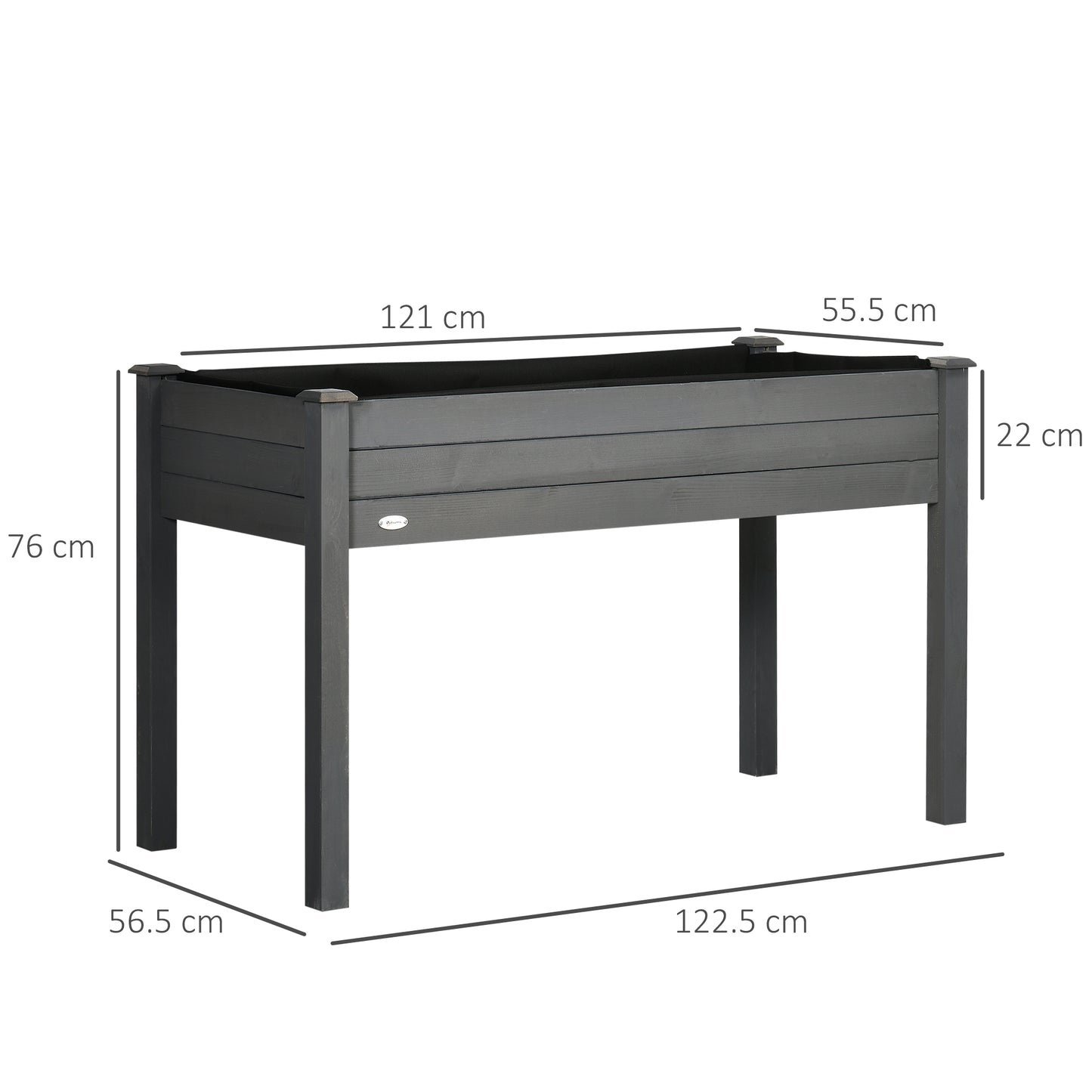 Raised Bed for Garden, Wooden Elevated Planter Box with Bed Liner (1)