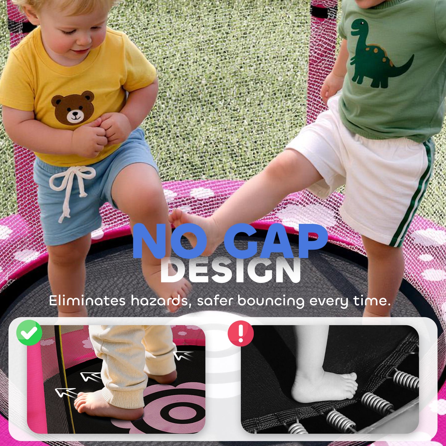 4.6ft Toddler Trampoline w/ Safety Enclosure Net