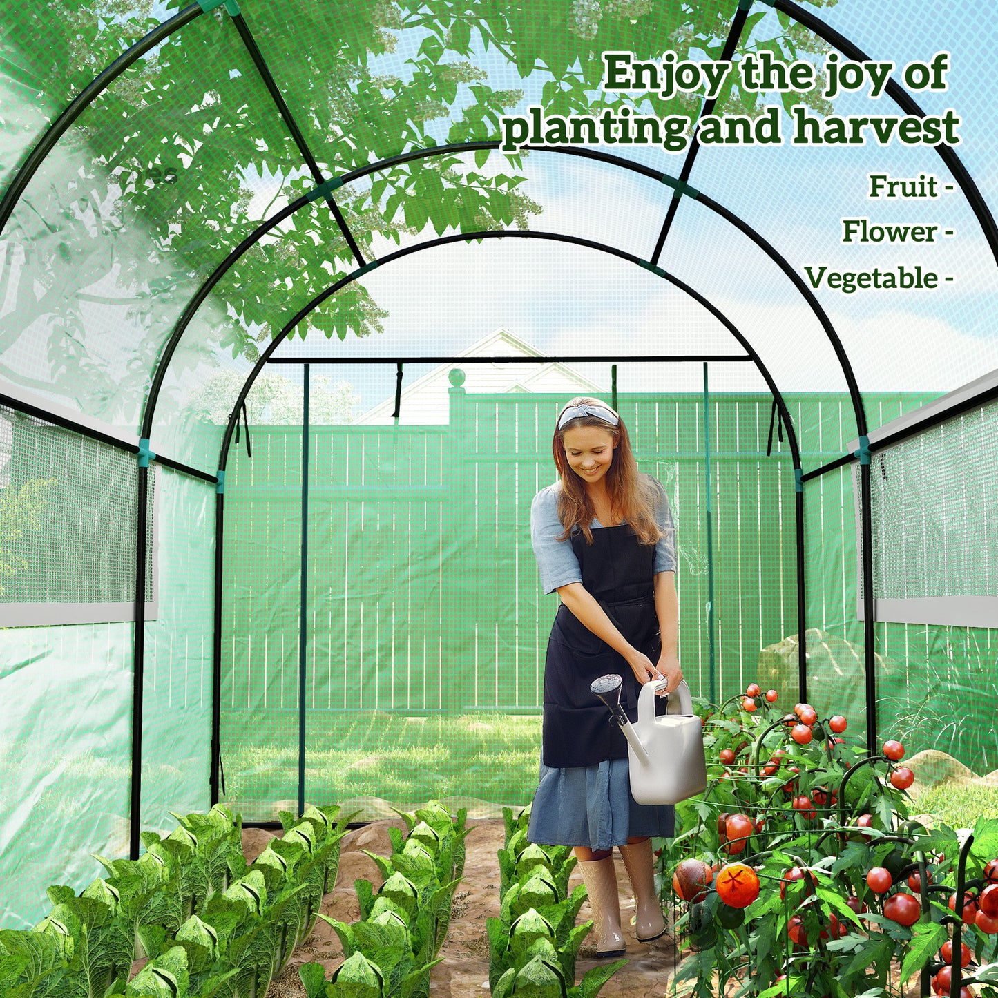300 x 200cm Walk-In Polytunnel Greenhouse