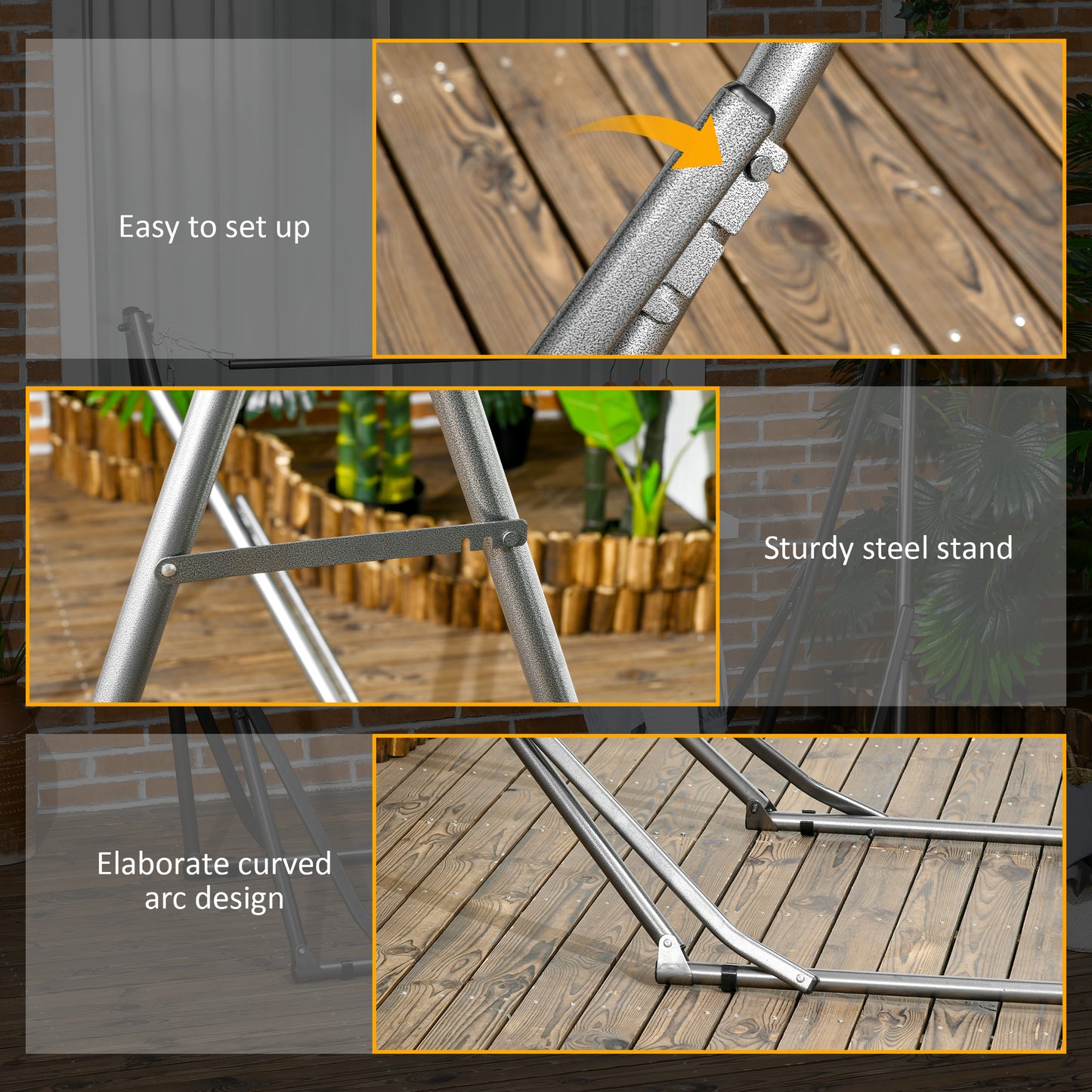 Foldable Hammock Stand, Portable Hammock with Metal Frame