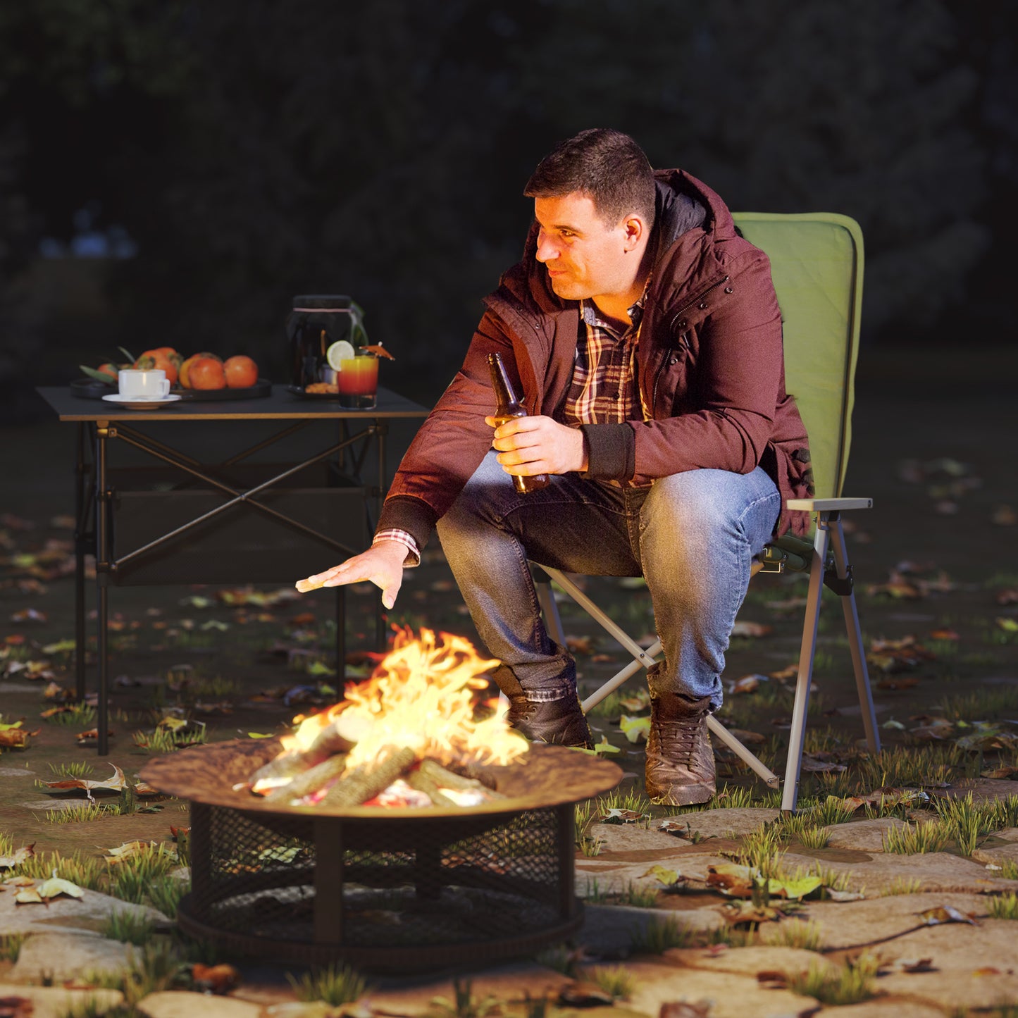 Portable Padded Camping Chair, with Bag