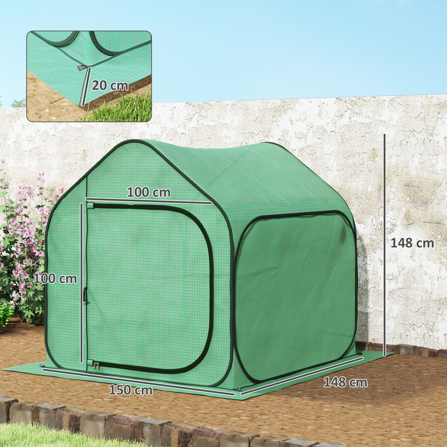 150 x 148cm Pop-Up Greenhouse