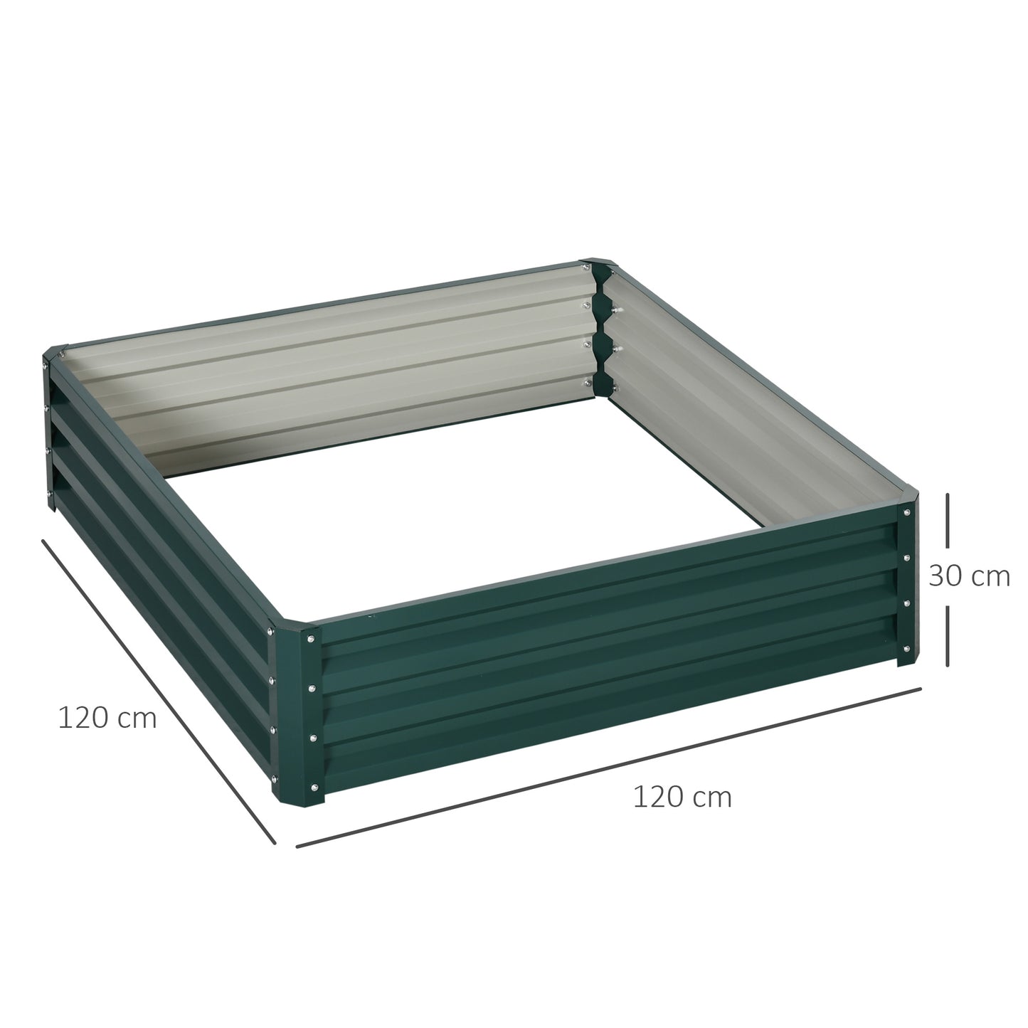 Square Raised Garden Bed Box with Weatherized Steel Frame