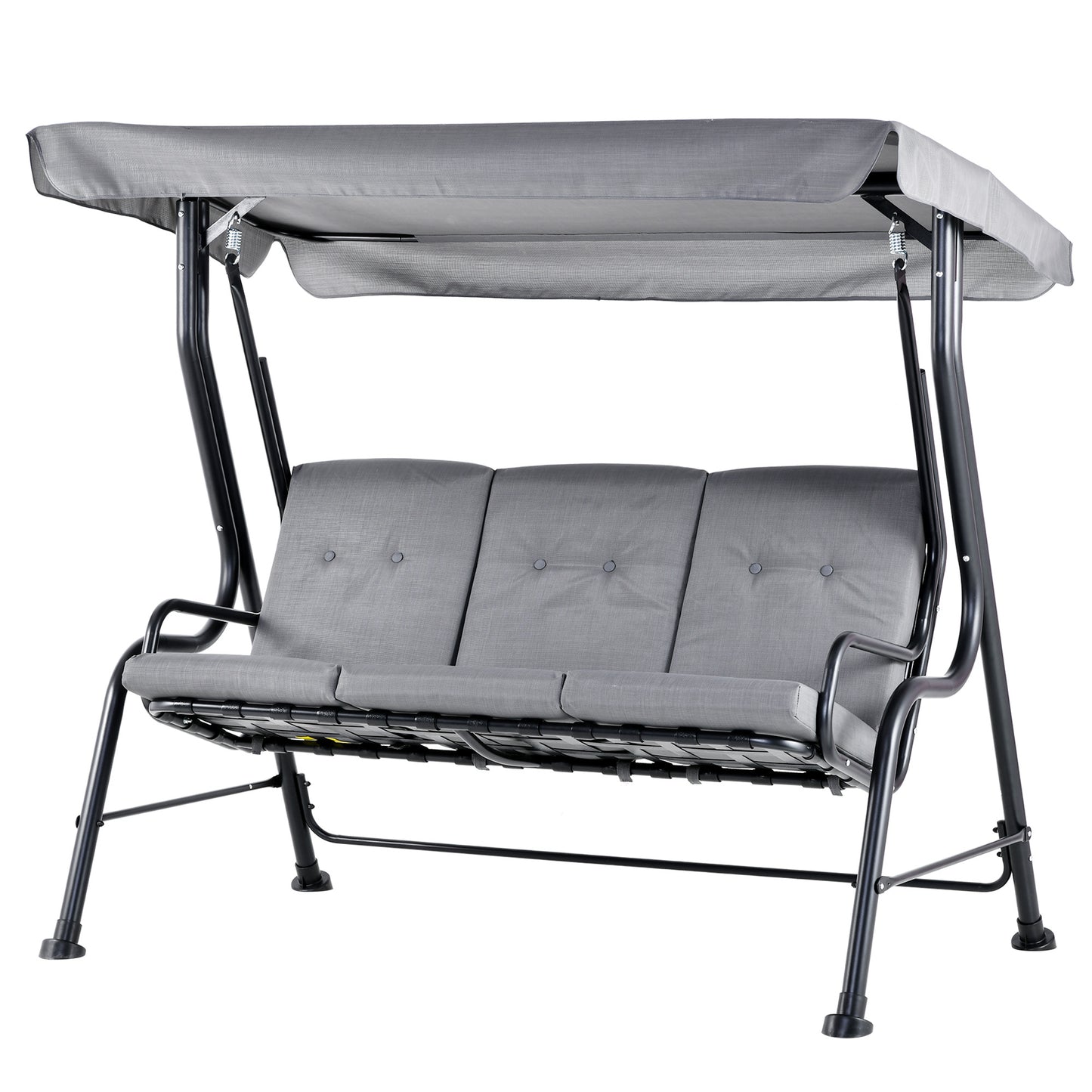 Outdoor 3-person Metal Porch Swing Chair Bench