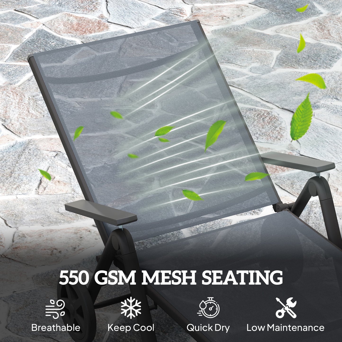 Five-Position Reclining Sun Lounger