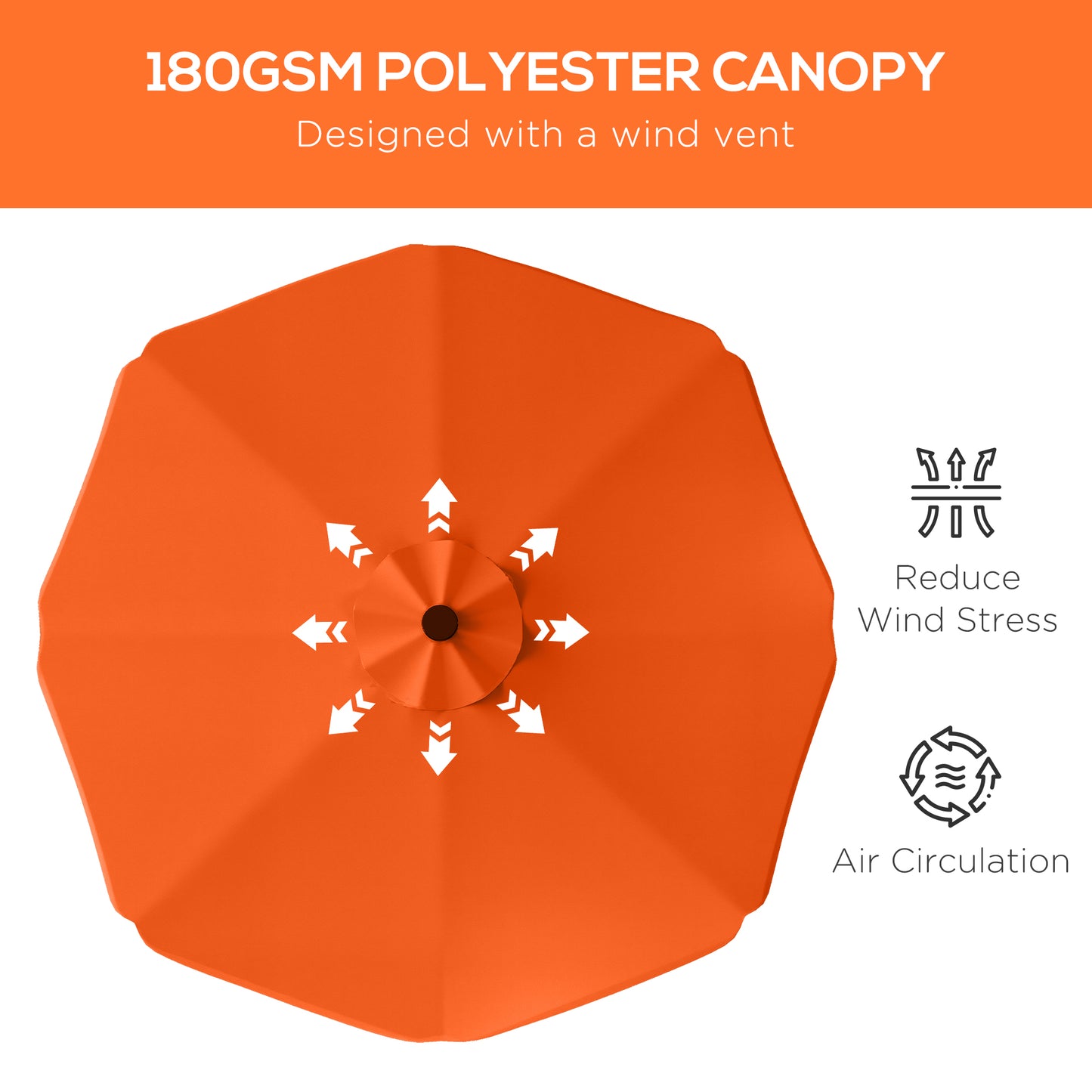 Solar Patio Umbrella with LED and Tilt