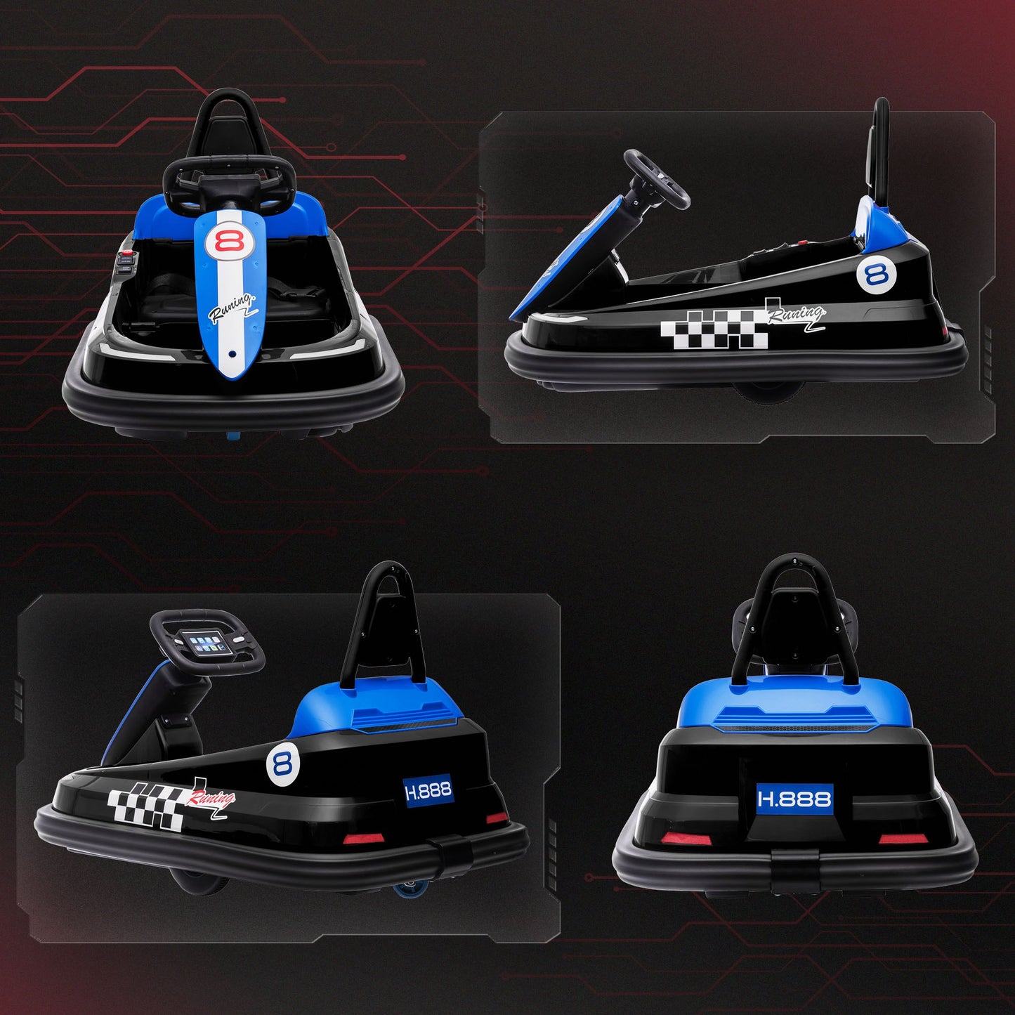 6V Electric Kids Bumper Car, 6V Spin Waltz Car, with Music, Horn