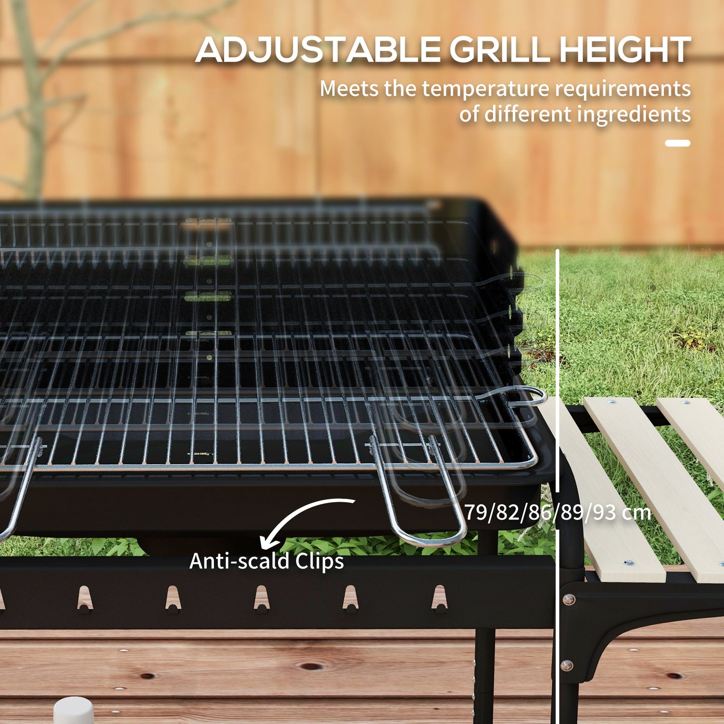 Charcoal Barbecue Grill with Adjustable Grill Height