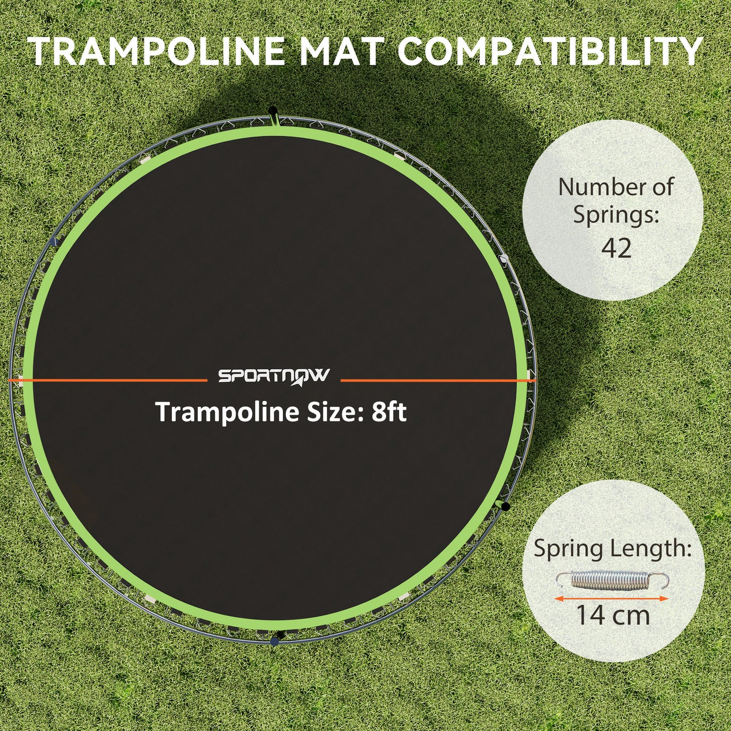 Trampoline Replacement Mat with Spring Pull Tool, 42 V-Hooks