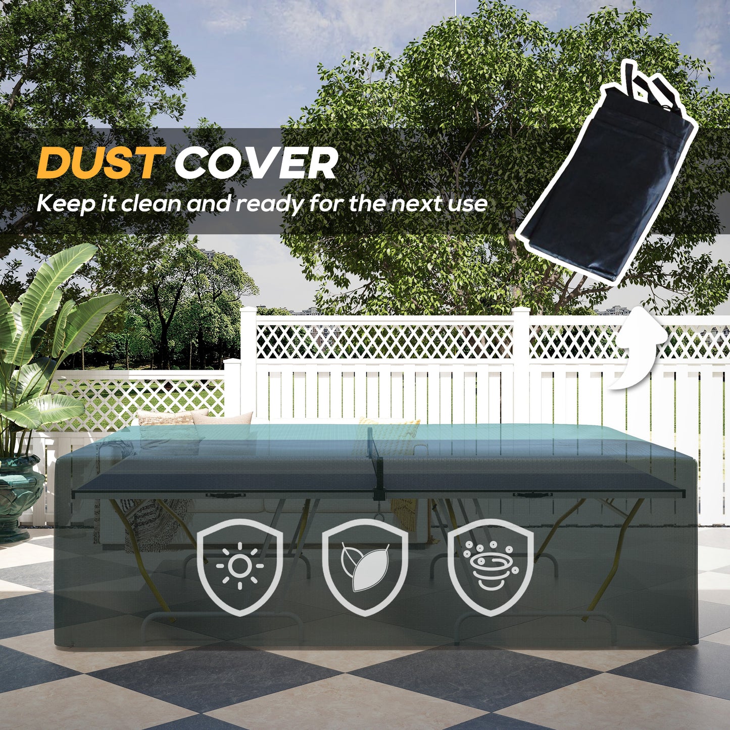 9FT Foldable Table Tennis Table, with Cover, Net, Paddles, Balls