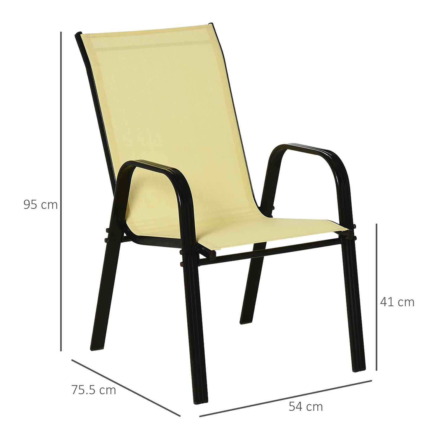 Set of Four Stackable Mesh Seat Chairs