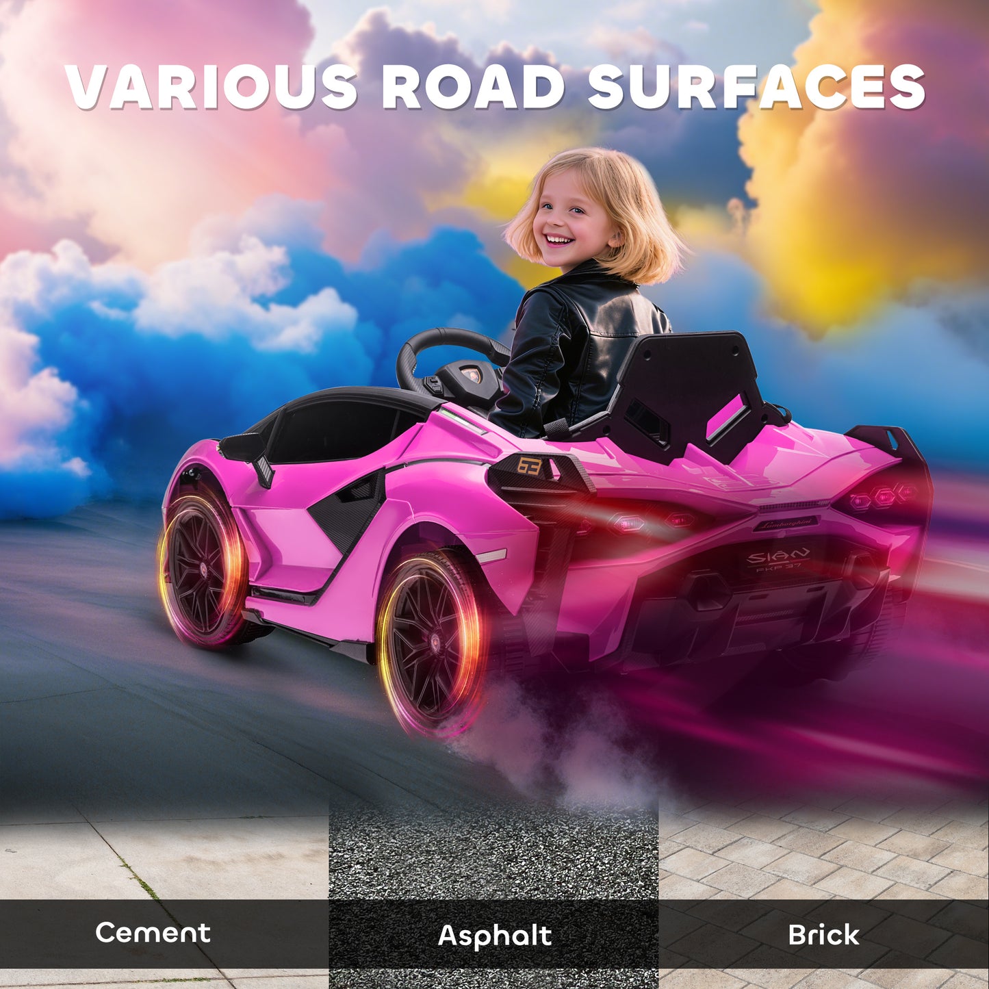 Lamborghini Sian Licensed 12V Electric Car for Kids 2 Motors Toy Car