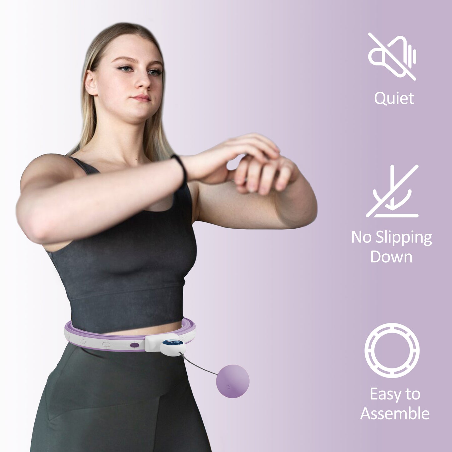 Smart Weighted Hula Hoop, Massage Hula Ring w/ 16 Detachable Knots