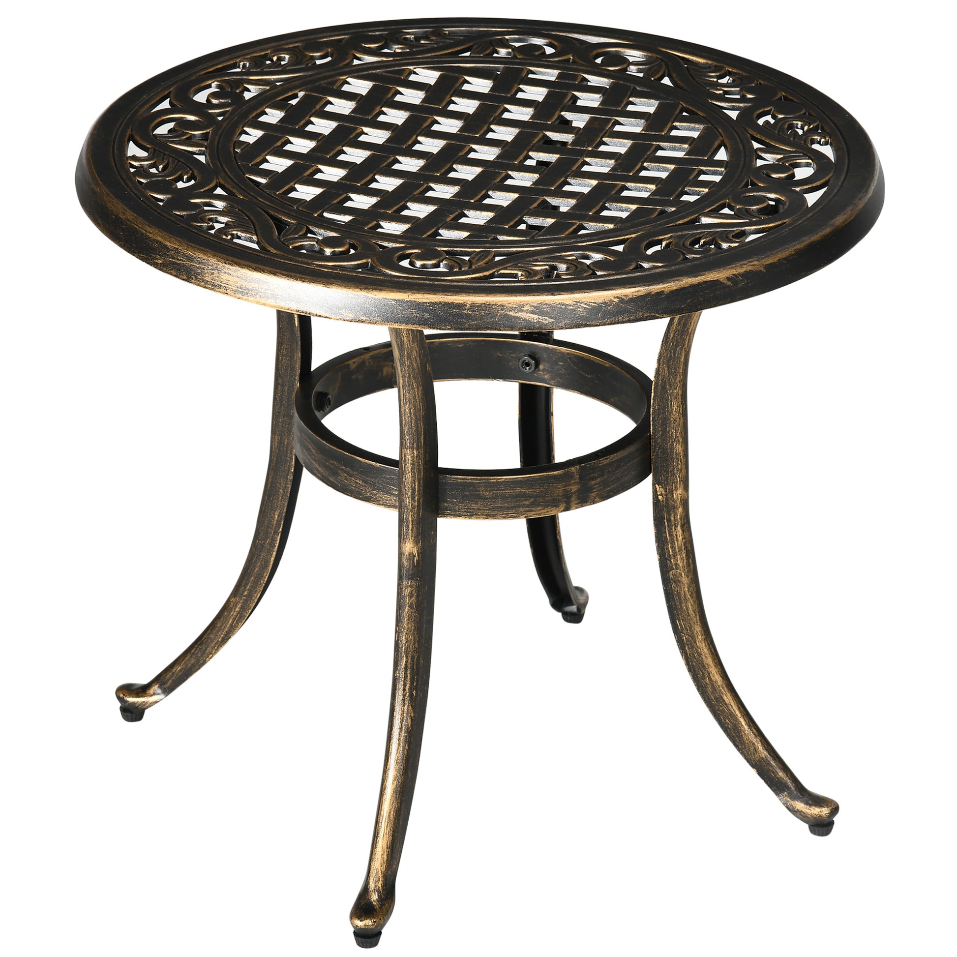 Outdoor Garden Table, Cast Aluminium Patio End Table