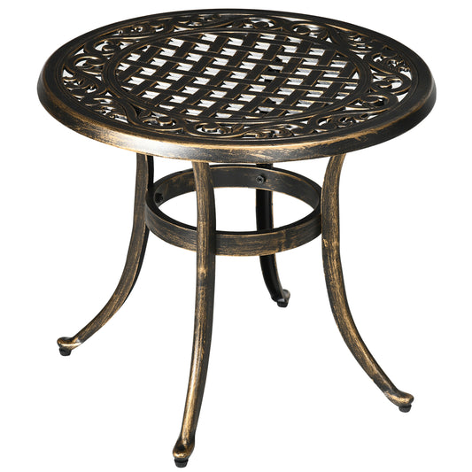 Outdoor Garden Table, Cast Aluminium Patio End Table