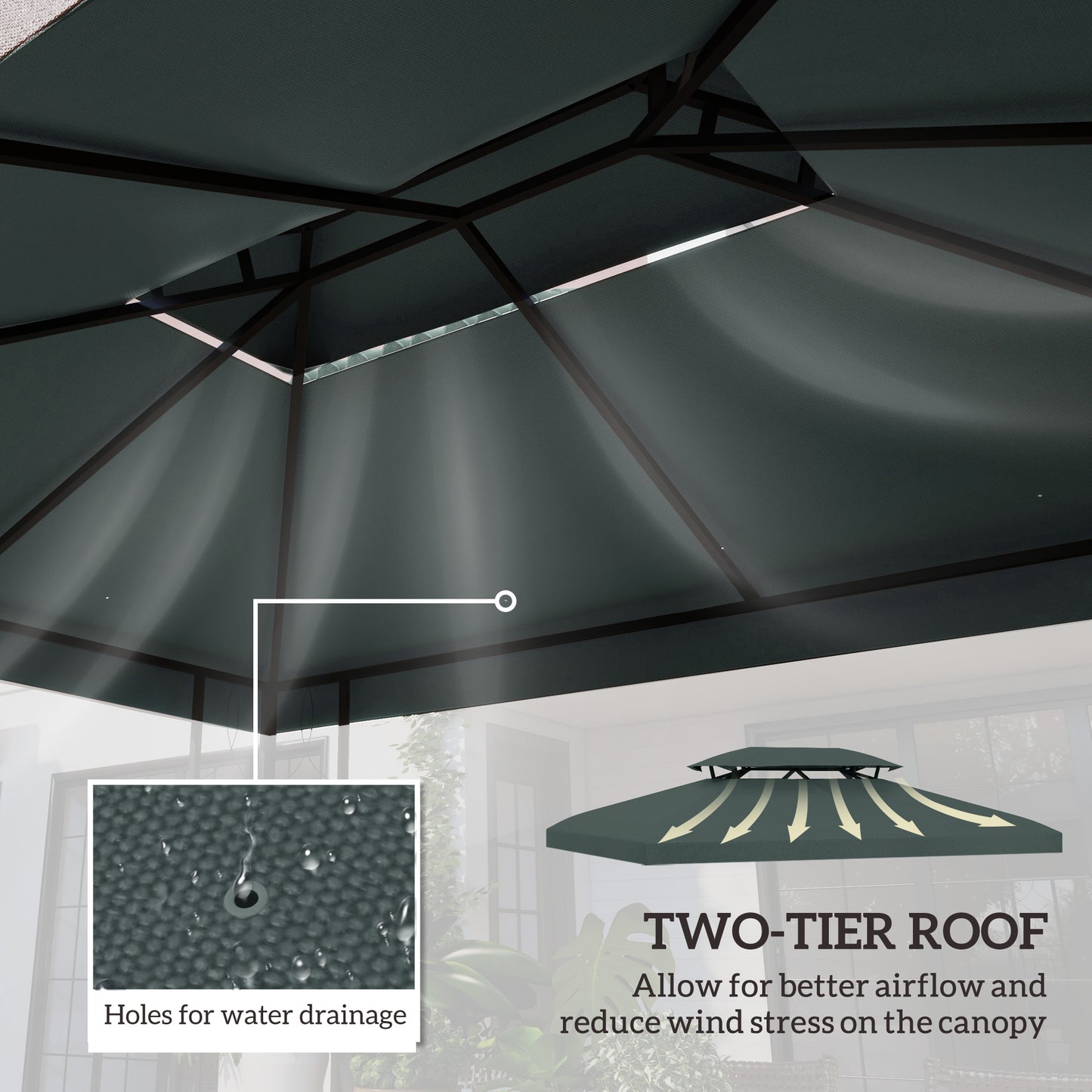 Gazebo Roof Replacement, for 3 x 4m Frames