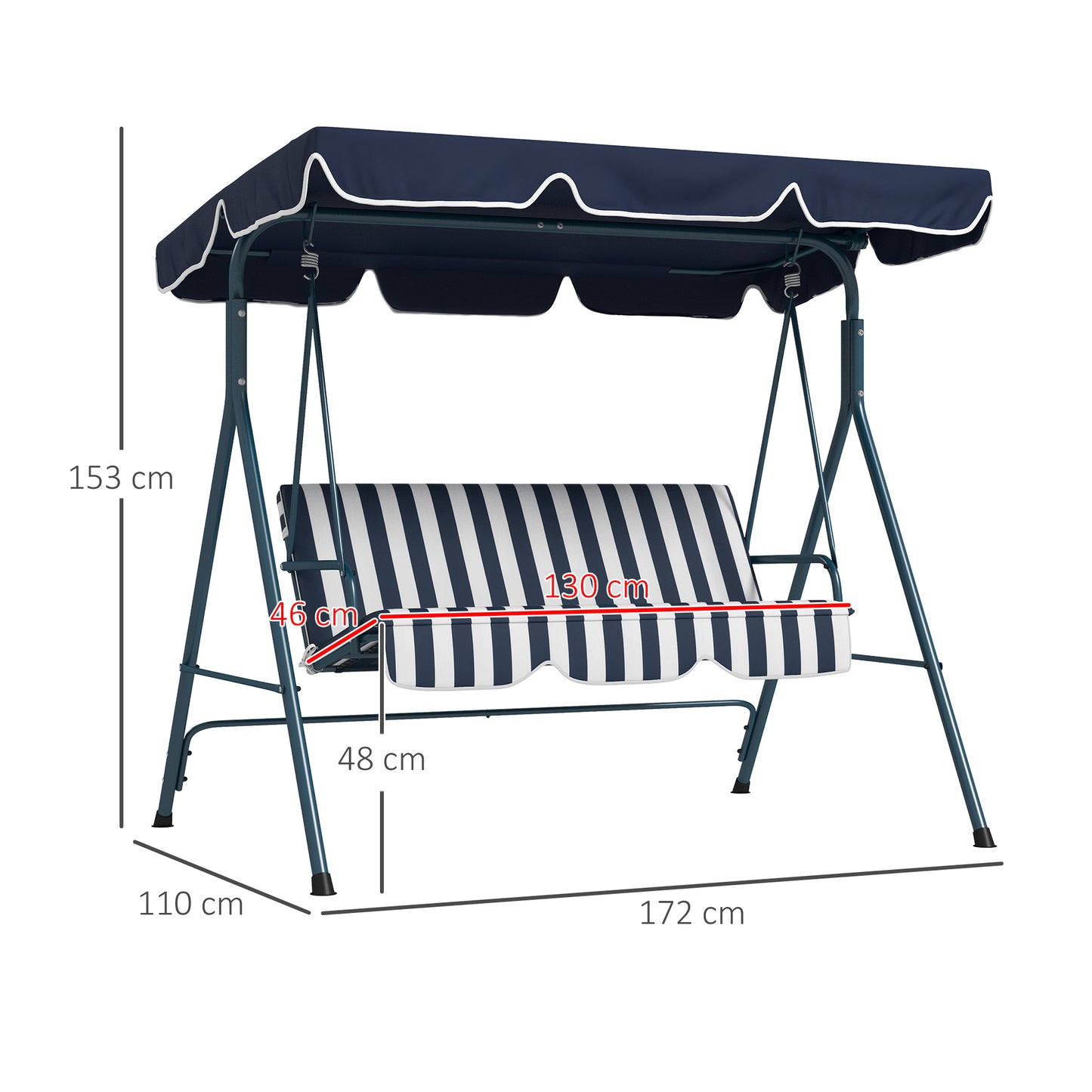 3 Seater Garden Swing Chair