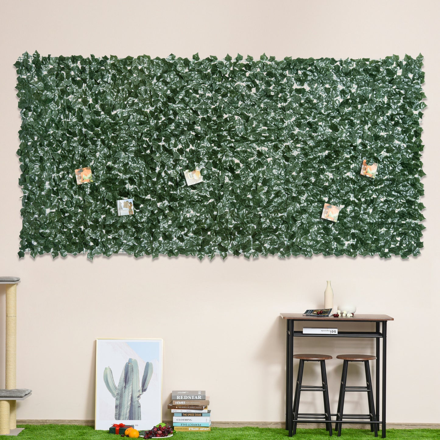 1-Piece Artificial Leaf Hedge Screen Privacy Fence Panel