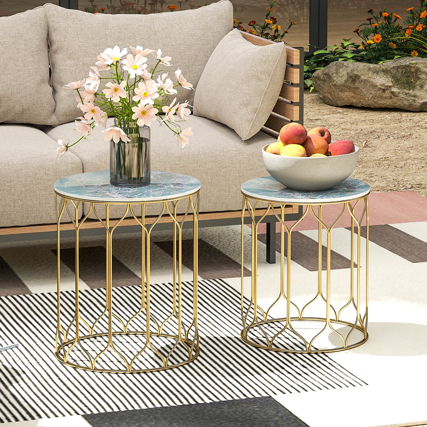 Round Coffee Table Set of 2