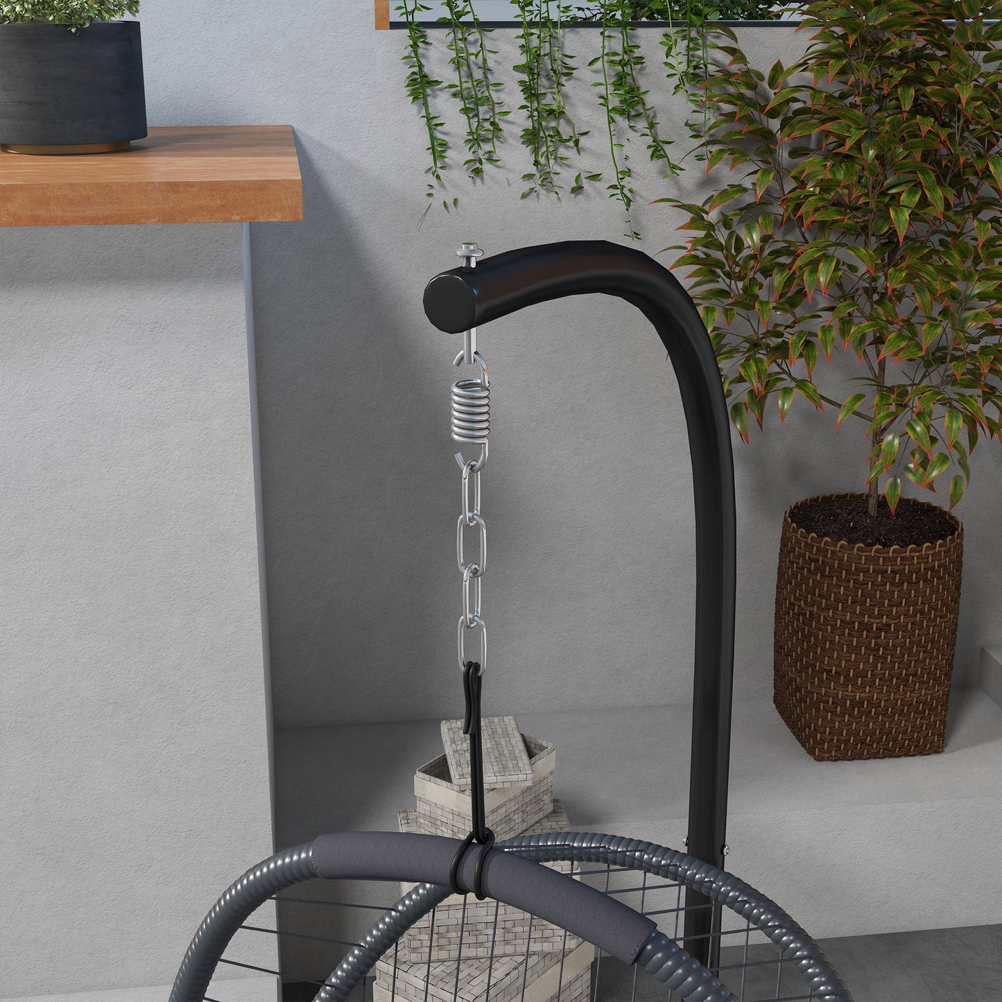 Single Egg Chair, with Steel Frame Stand