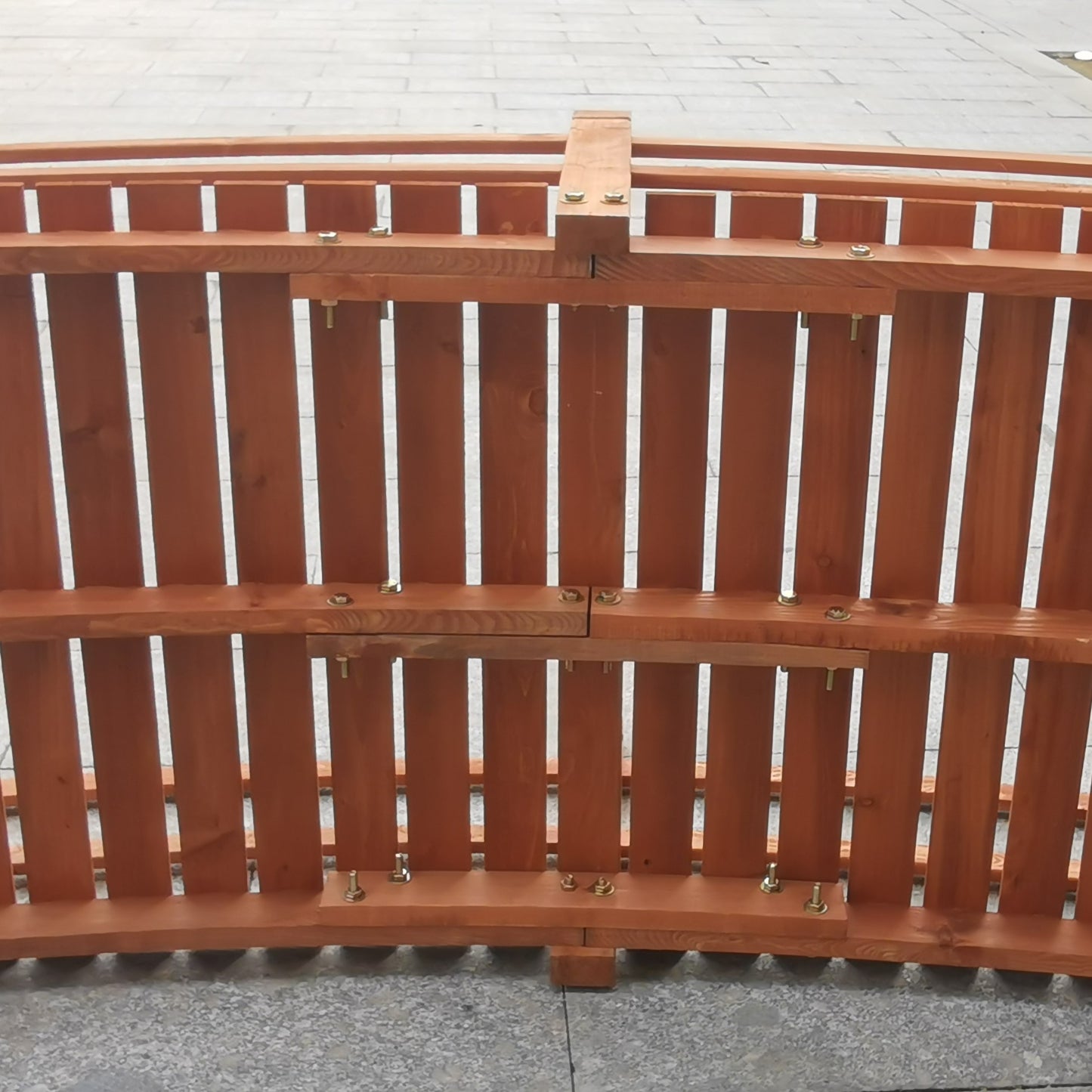 6FT Wooden Garden Bridge with Safety Railings