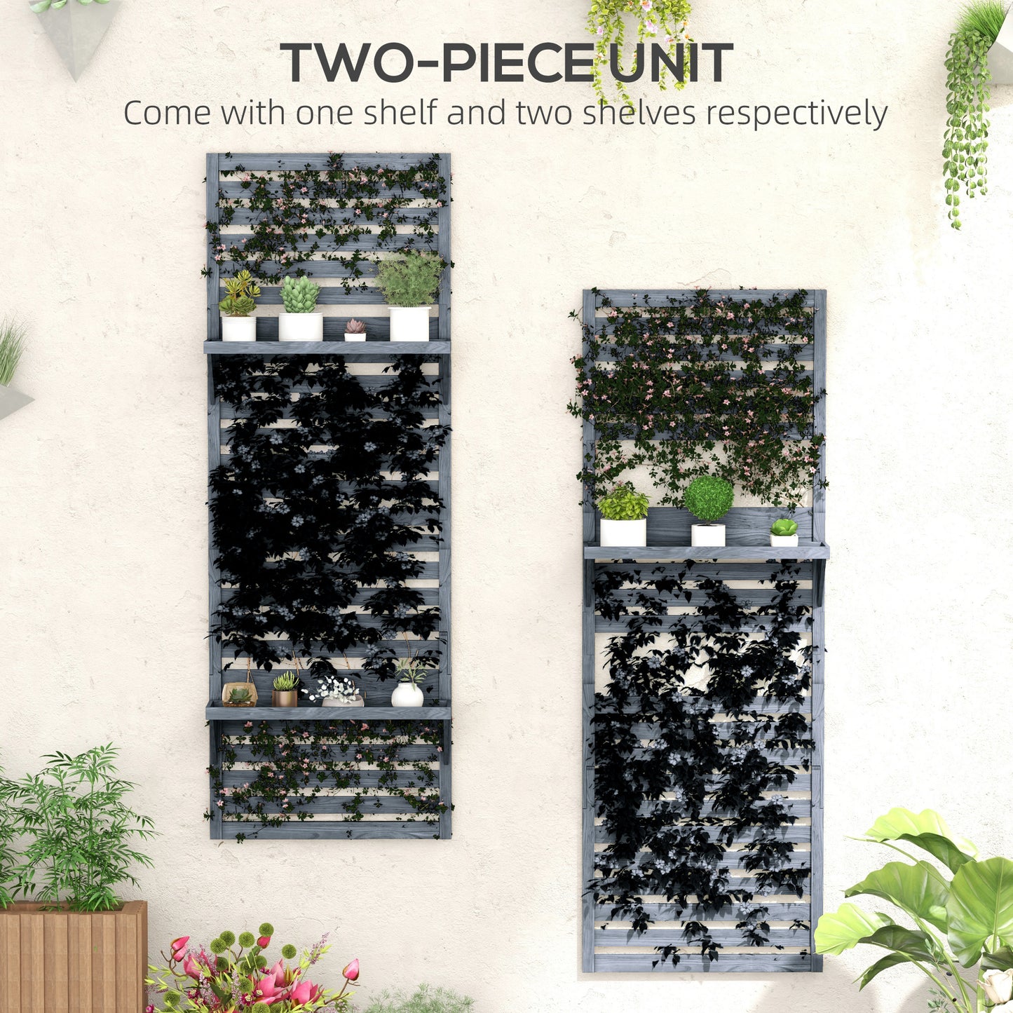 Wall Mounted Plant Stands Set of 2