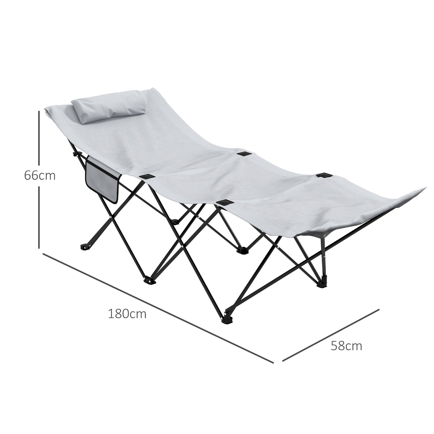 Camping Bed for Adults, Single Folding Camp Bed