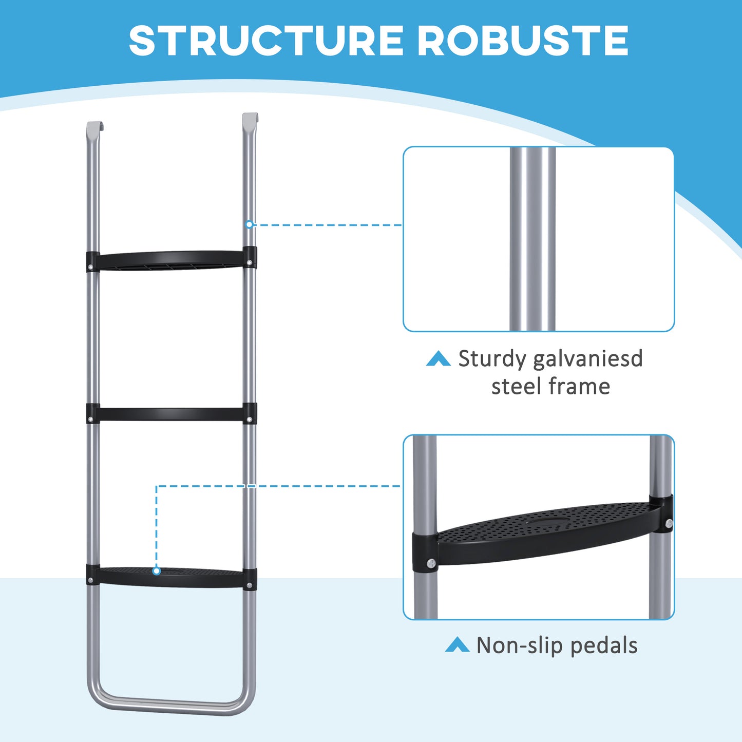 Galvanised Steel Trampoline Ladder