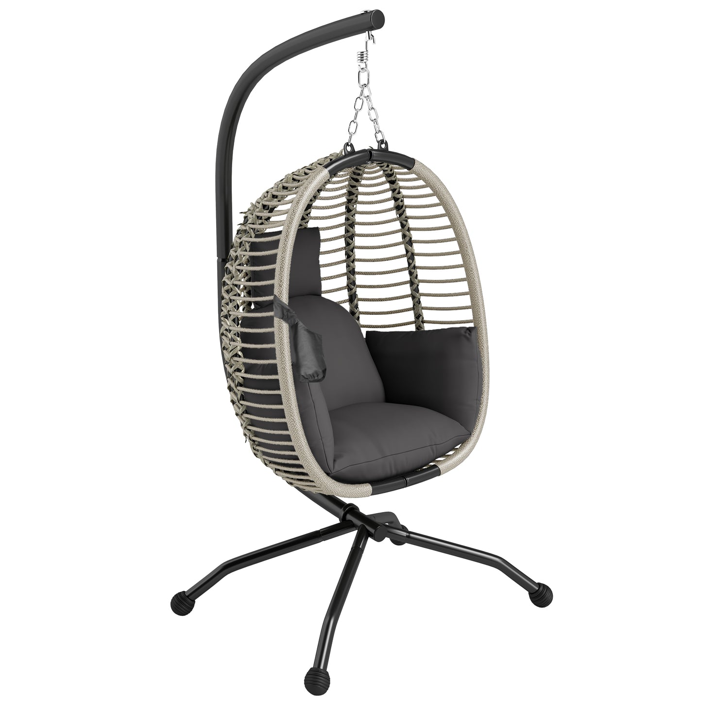 Outdoor Swing Chair with Thick Padded Cushion (1)