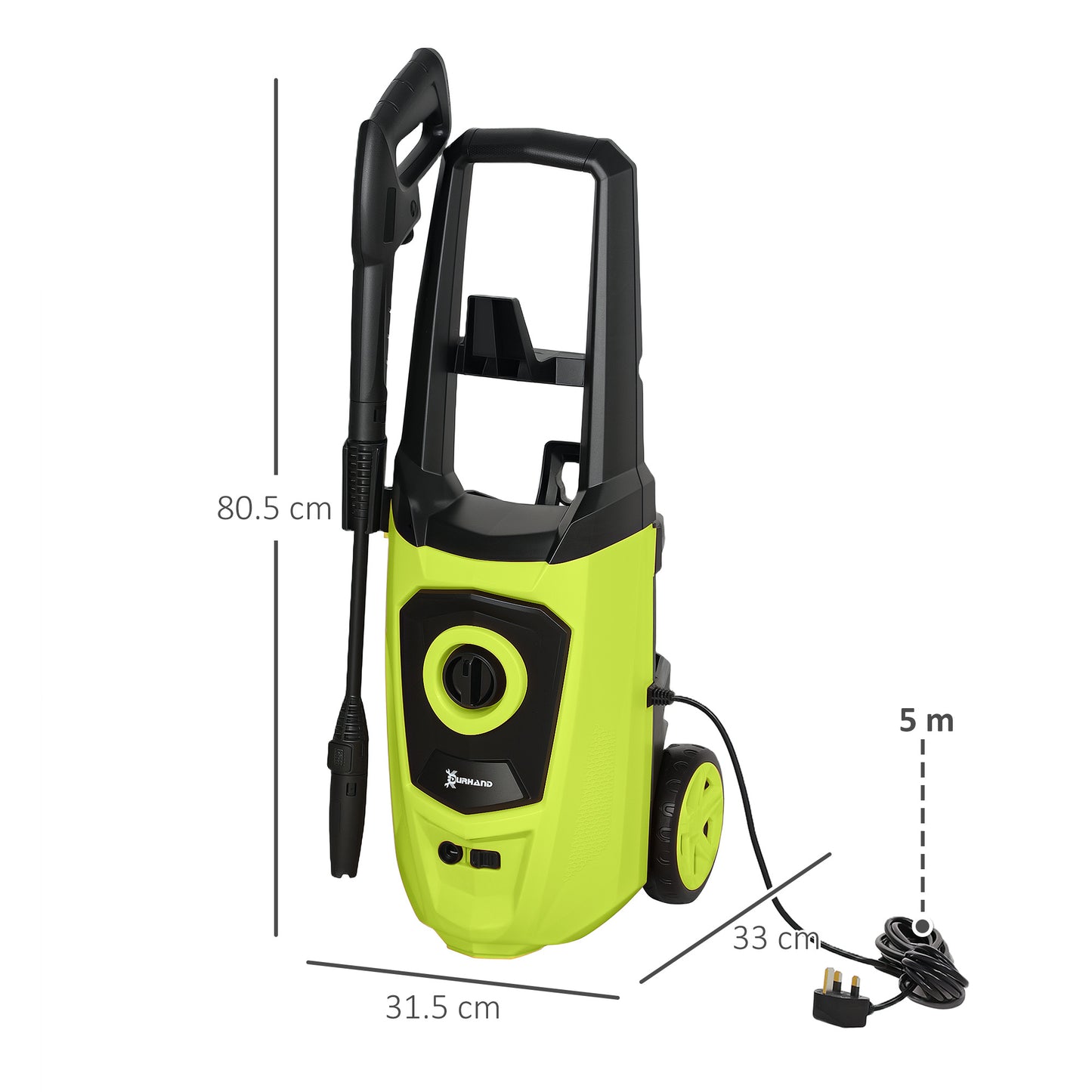 1800W High Pressure Washer, 150 Bar Pressure, 510 L/h Flow (1)