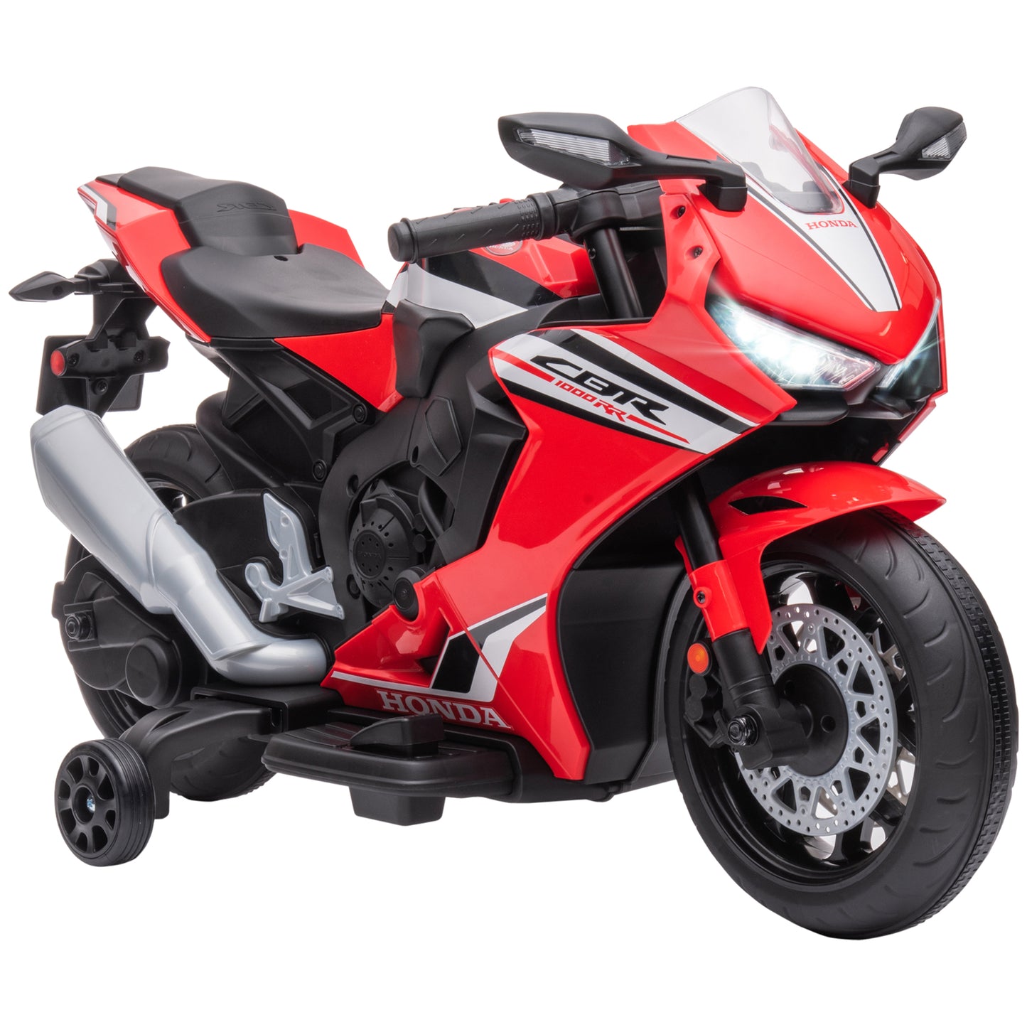 6V Honda Licensed Kids Motorcycle w/ Music, Training Wheels