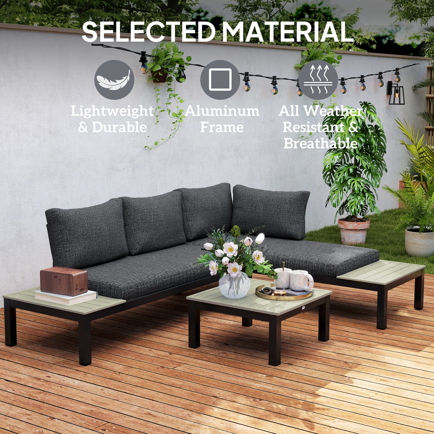 3 Pieces Garden Furniture Set
