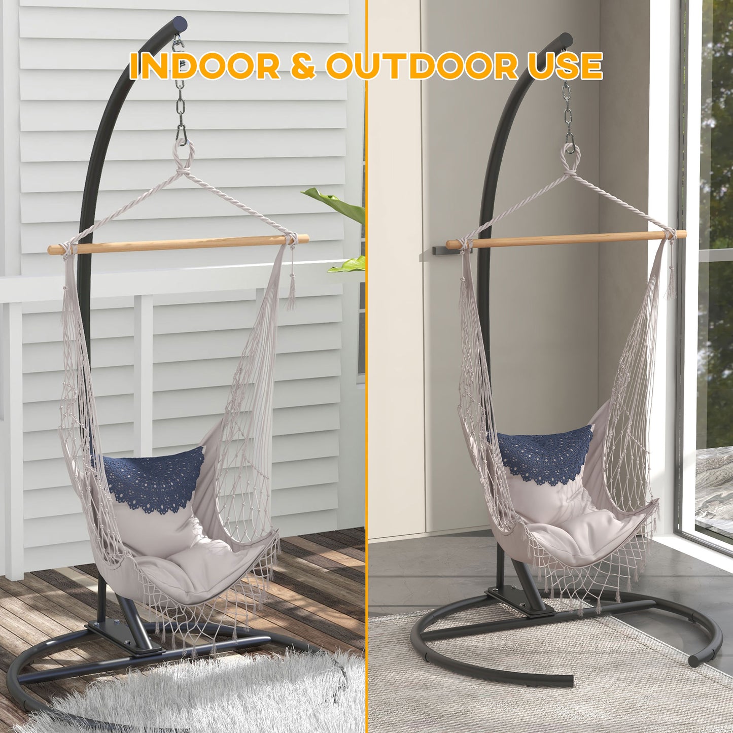Hanging Hammock Chair Stand with Round Base
