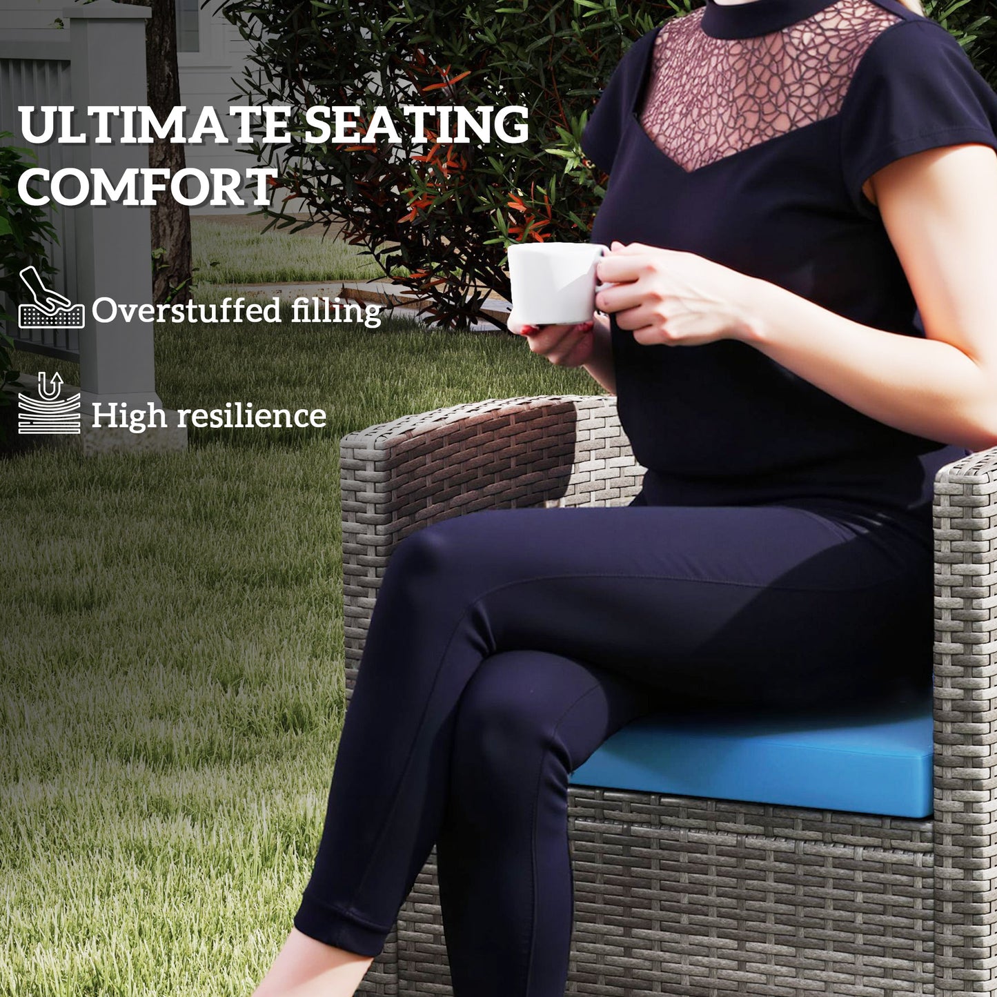 Outdoor Seat Cushion Pads for Rattan Furniture