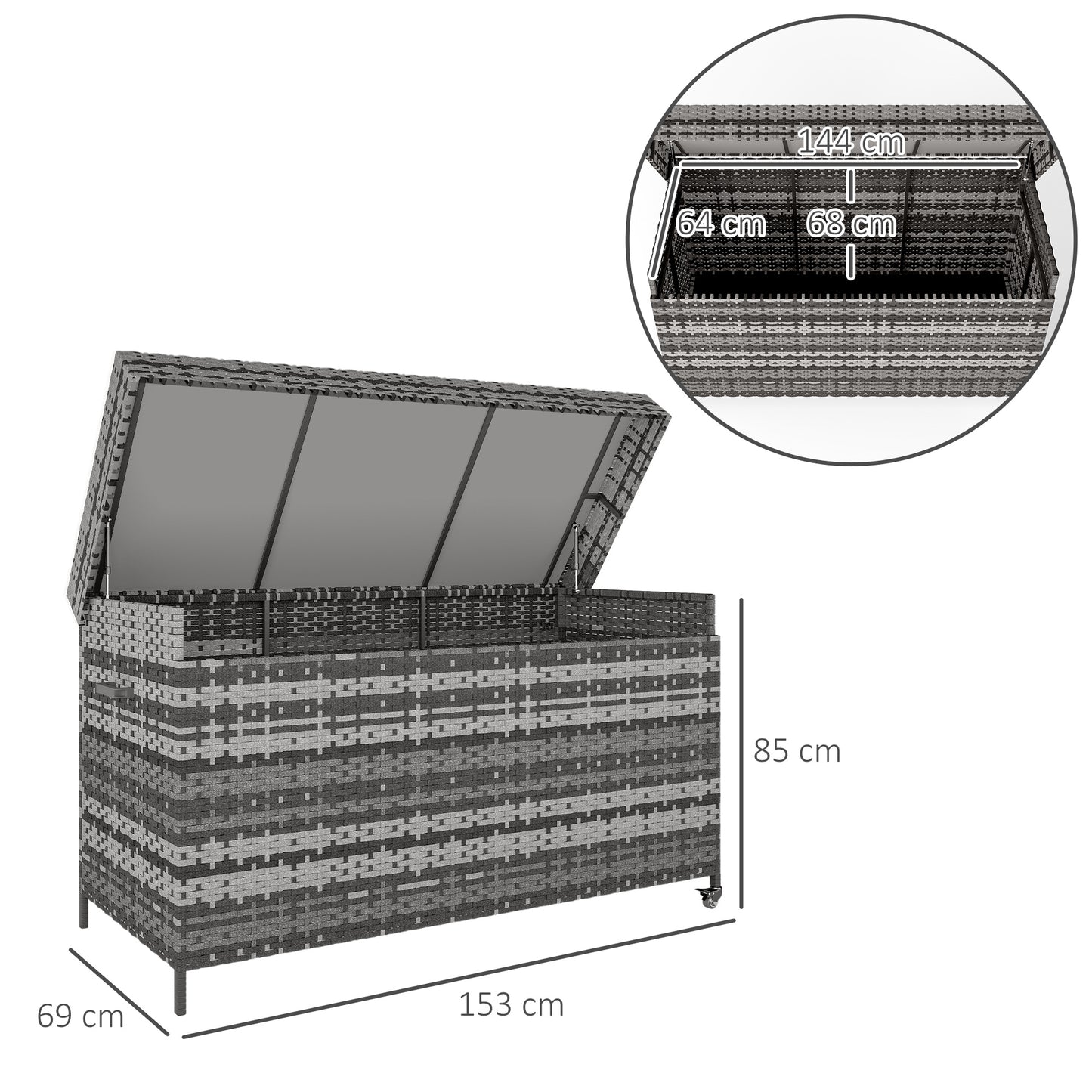 627 L Rattan Storage Box