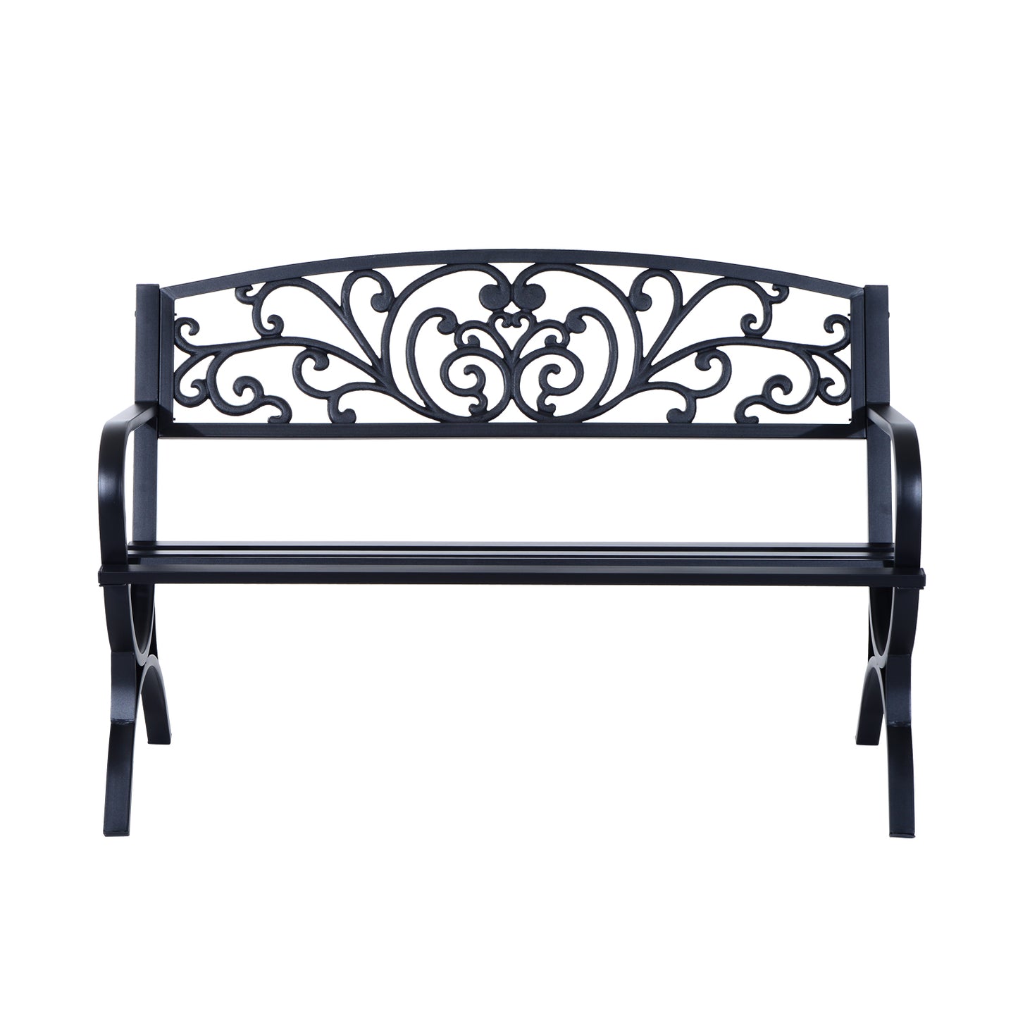 127L x 60W x 85H cm Powder Coated Garden Bench for Patio Backyard
