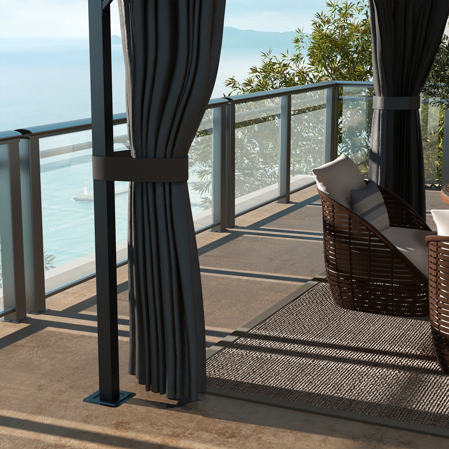 4 x 3m Aluminium Frame Hard Gazebo, with Accessories