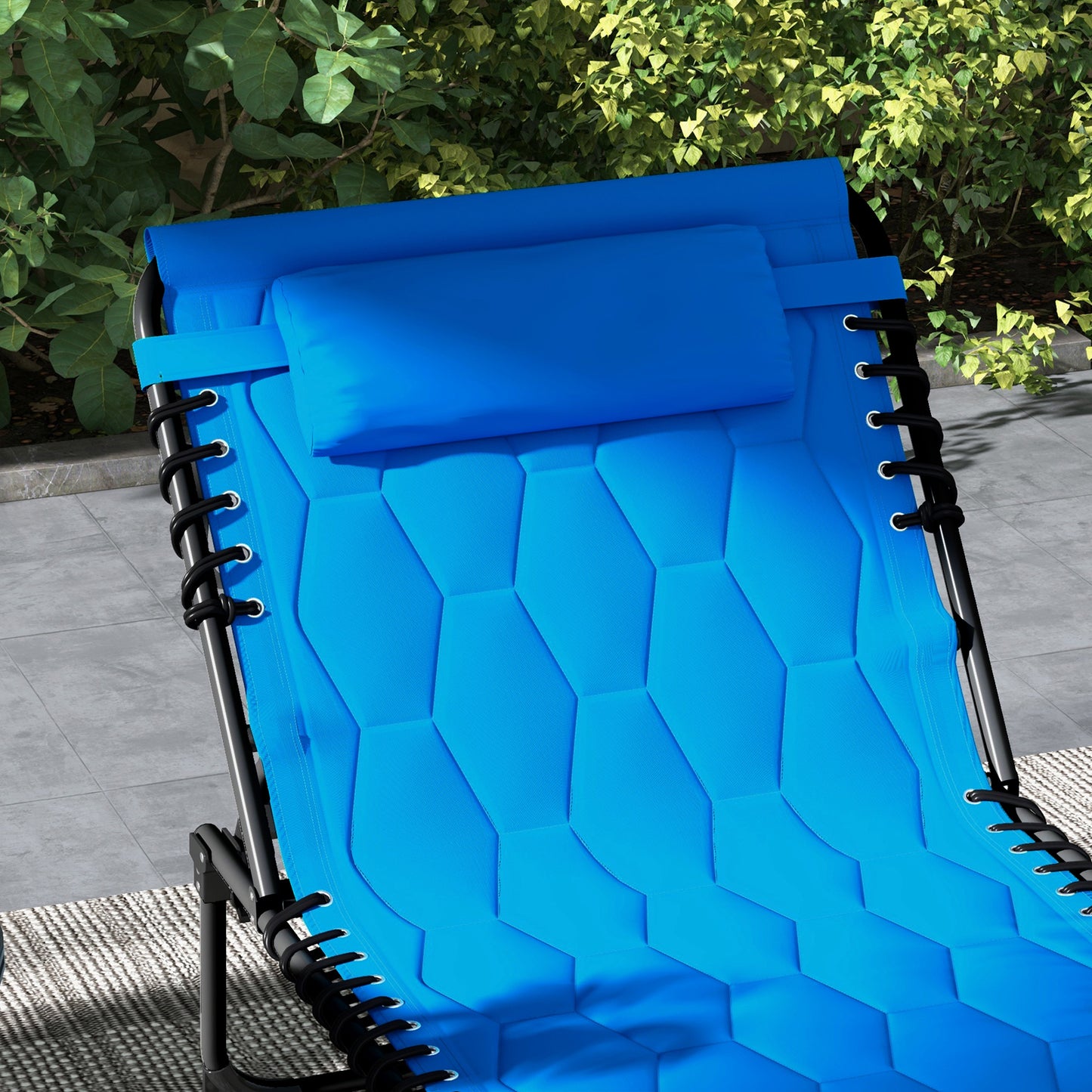 Set of Two Sun Loungers, with Five-Position Reclining Backs