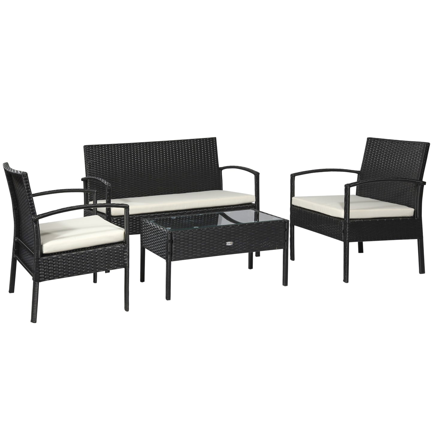 4 Pieces Rattan Garden Furniture Set