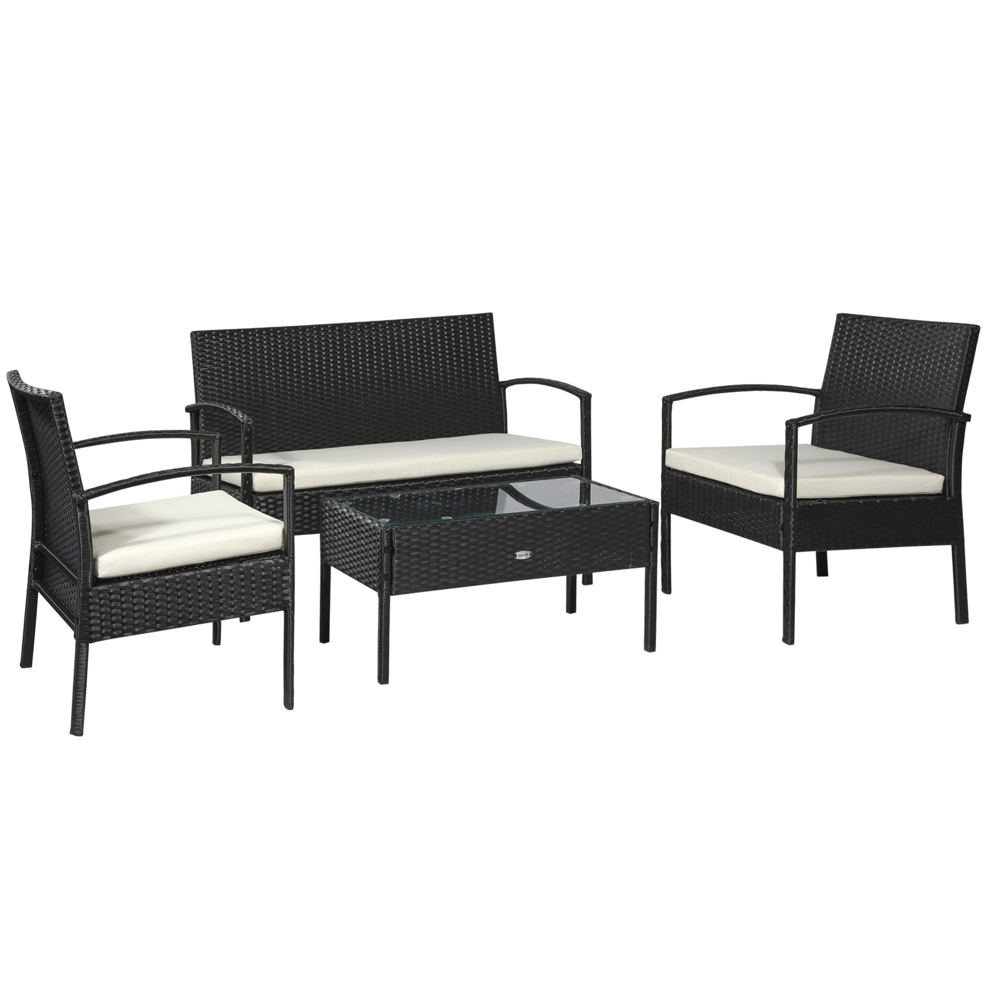 4 Pieces Rattan Garden Furniture Set