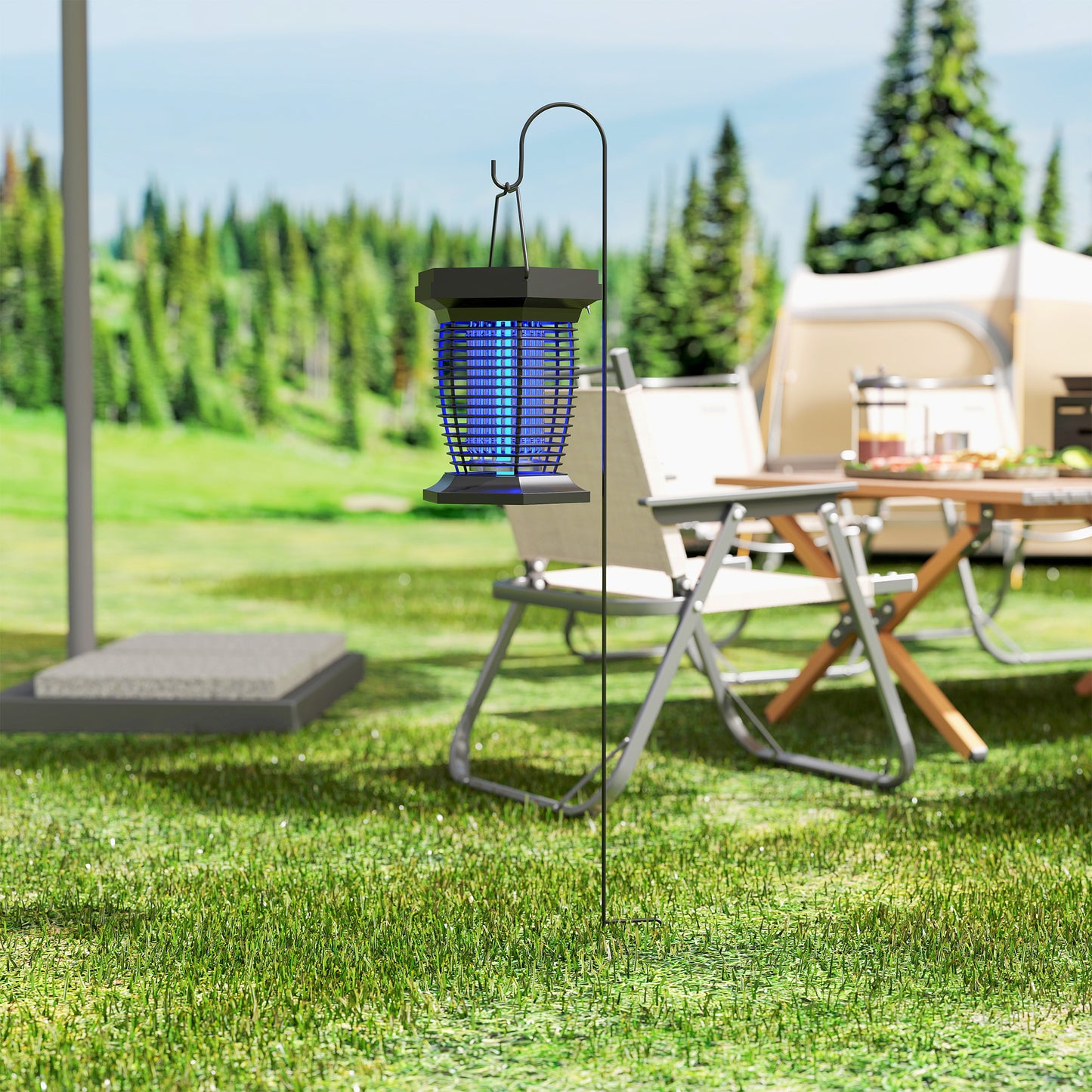 2-in-1 Electric Fly Zapper with UVA Light, Hanging Garden Lantern
