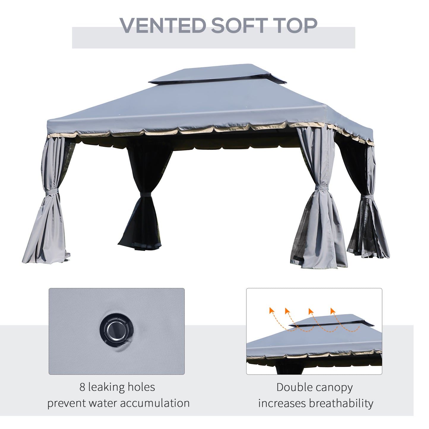 3 x 4m Aluminium Garden Gazebo