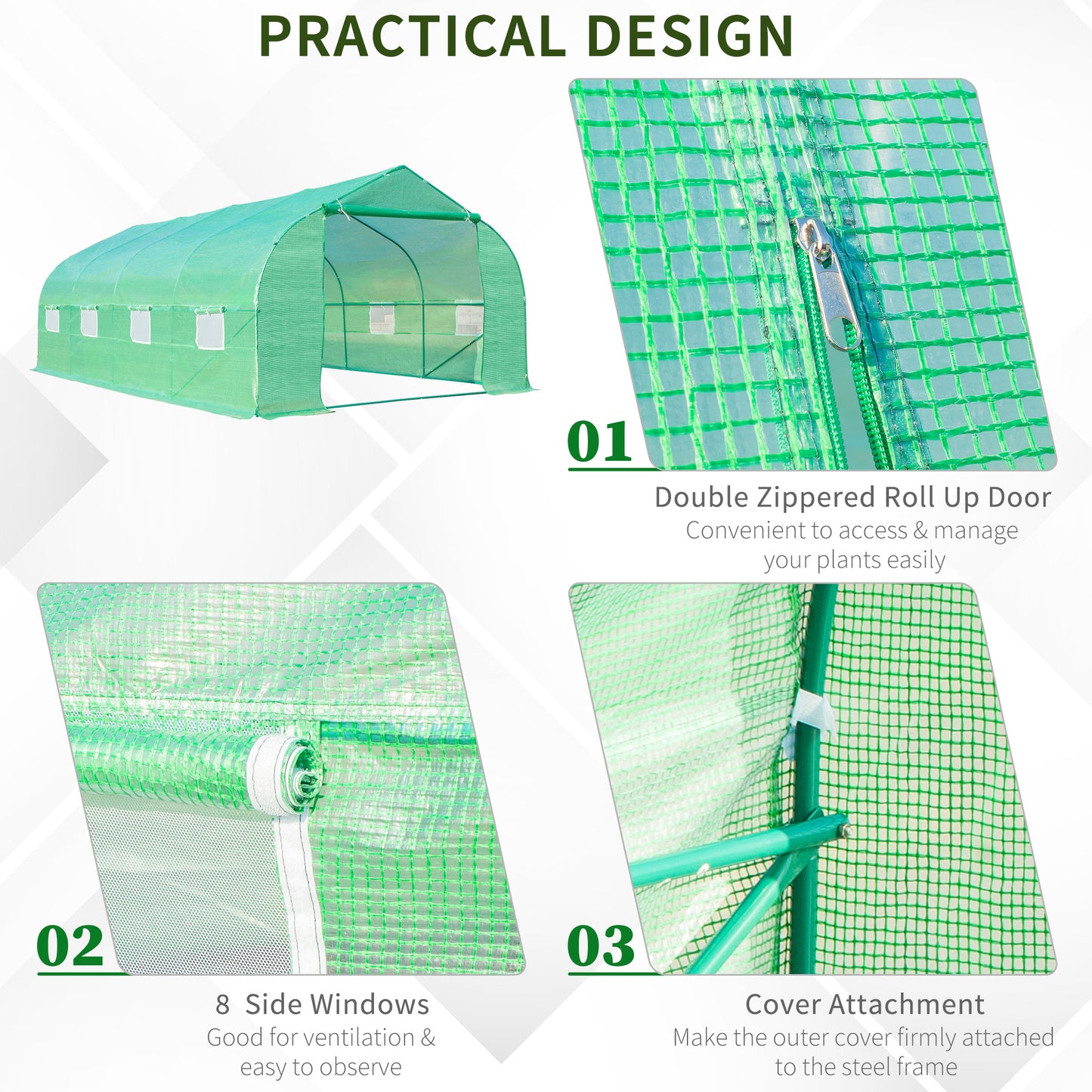 Polytunnel Greenhouse with Windows and Door (1)
