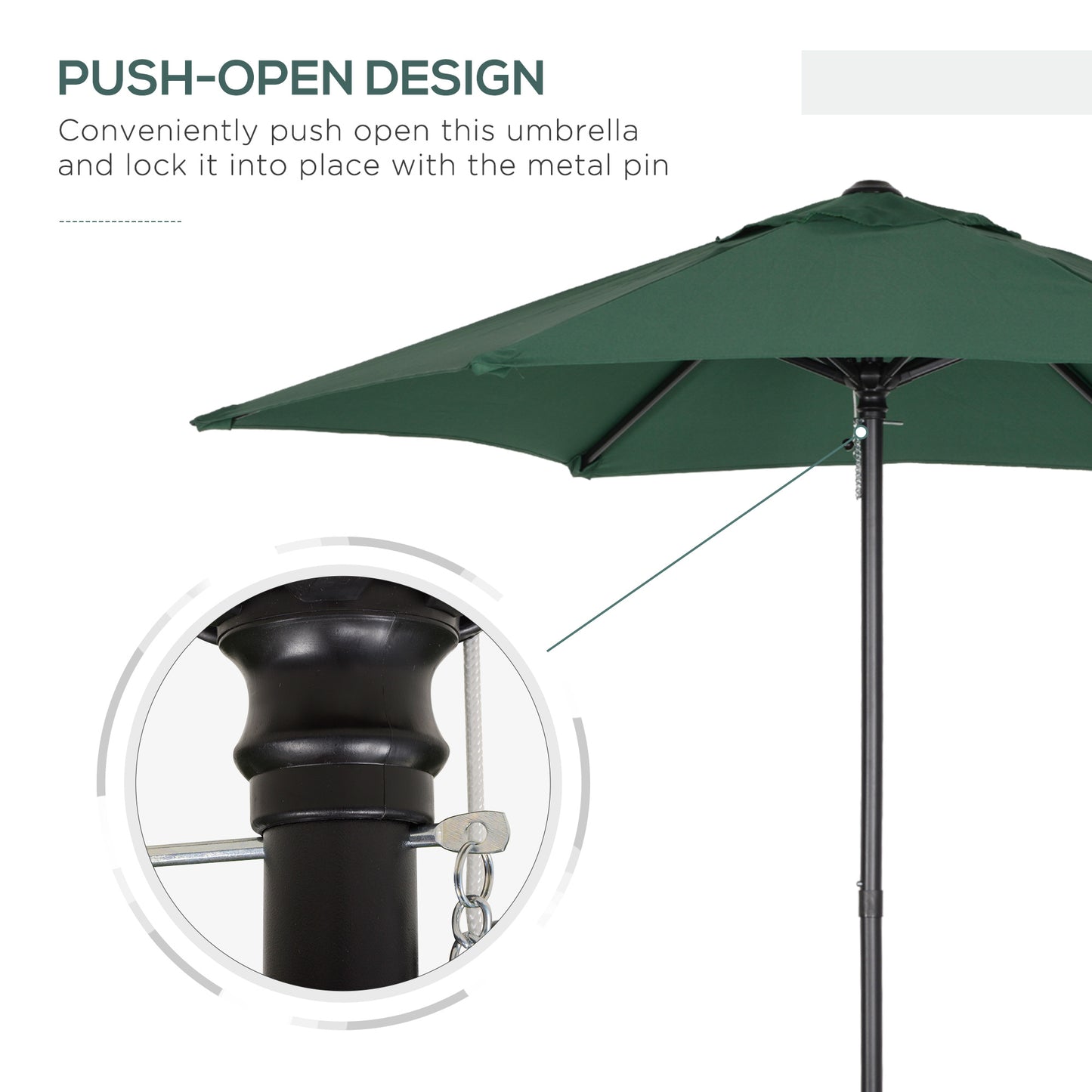 2m Garden Parasol Umbrella