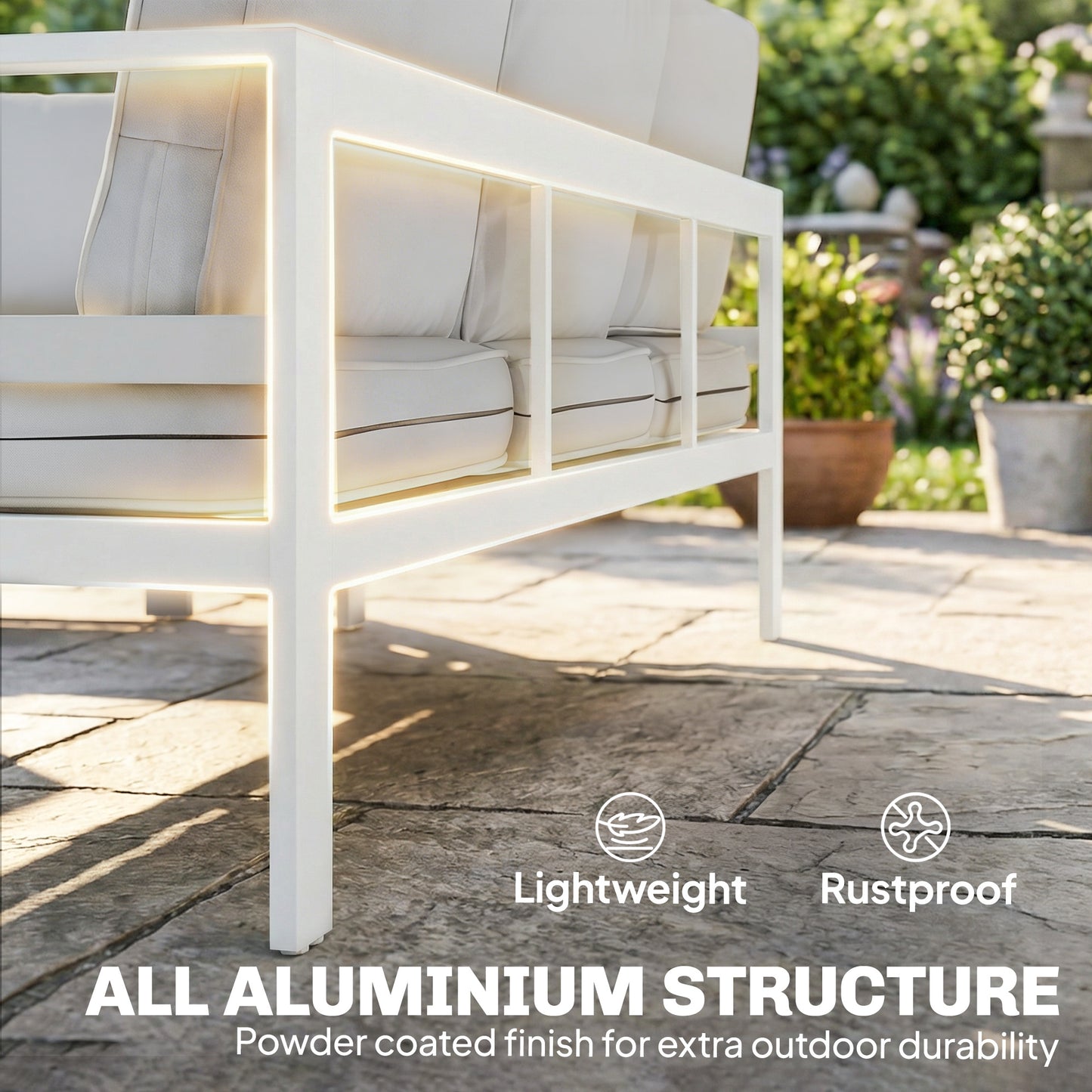 5 Pieces Aluminium Garden Furniture Set with Olefin Cushions